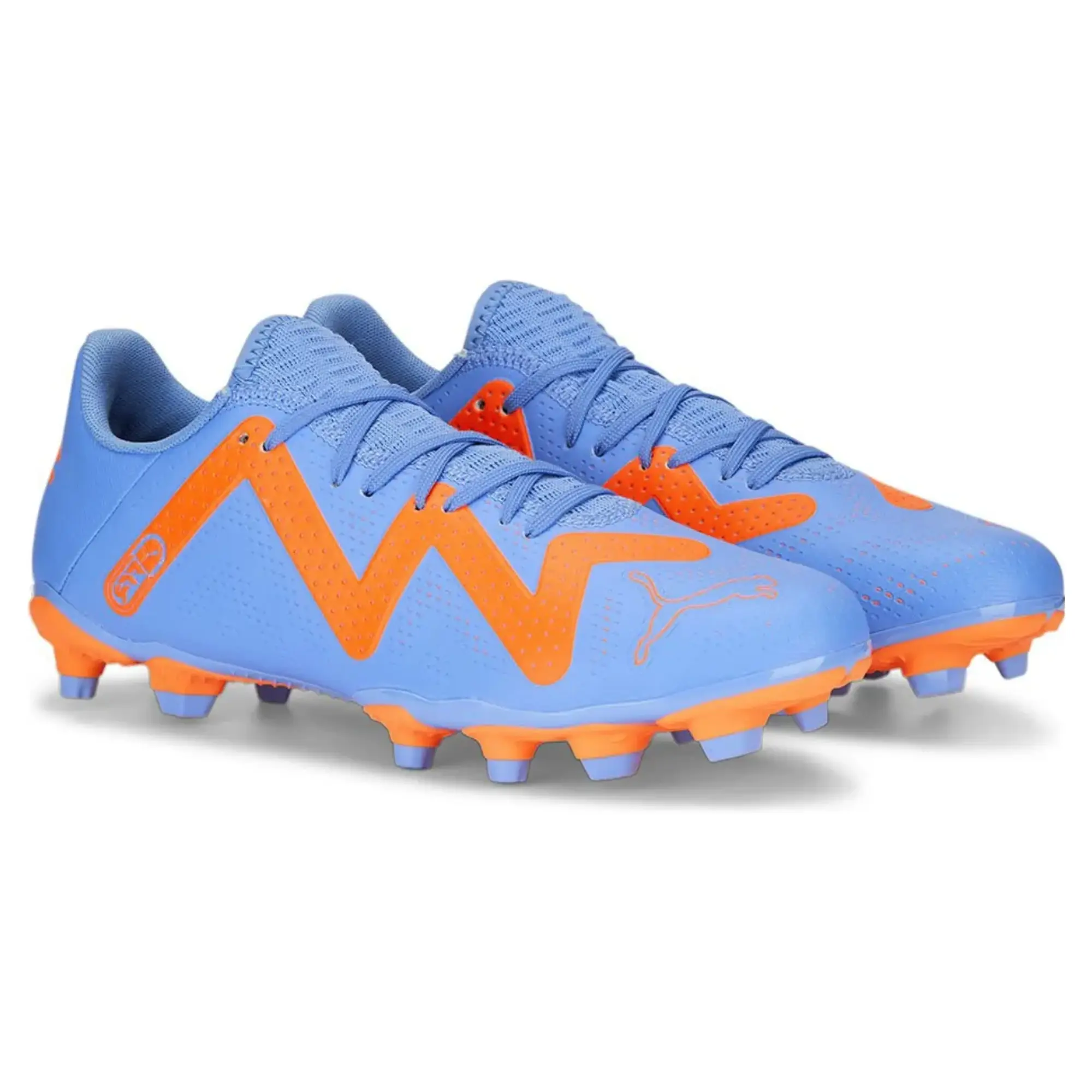 PUMA Future Play FG/AG Football Boots Women, Blue Glimmer/White/Ultra Orange