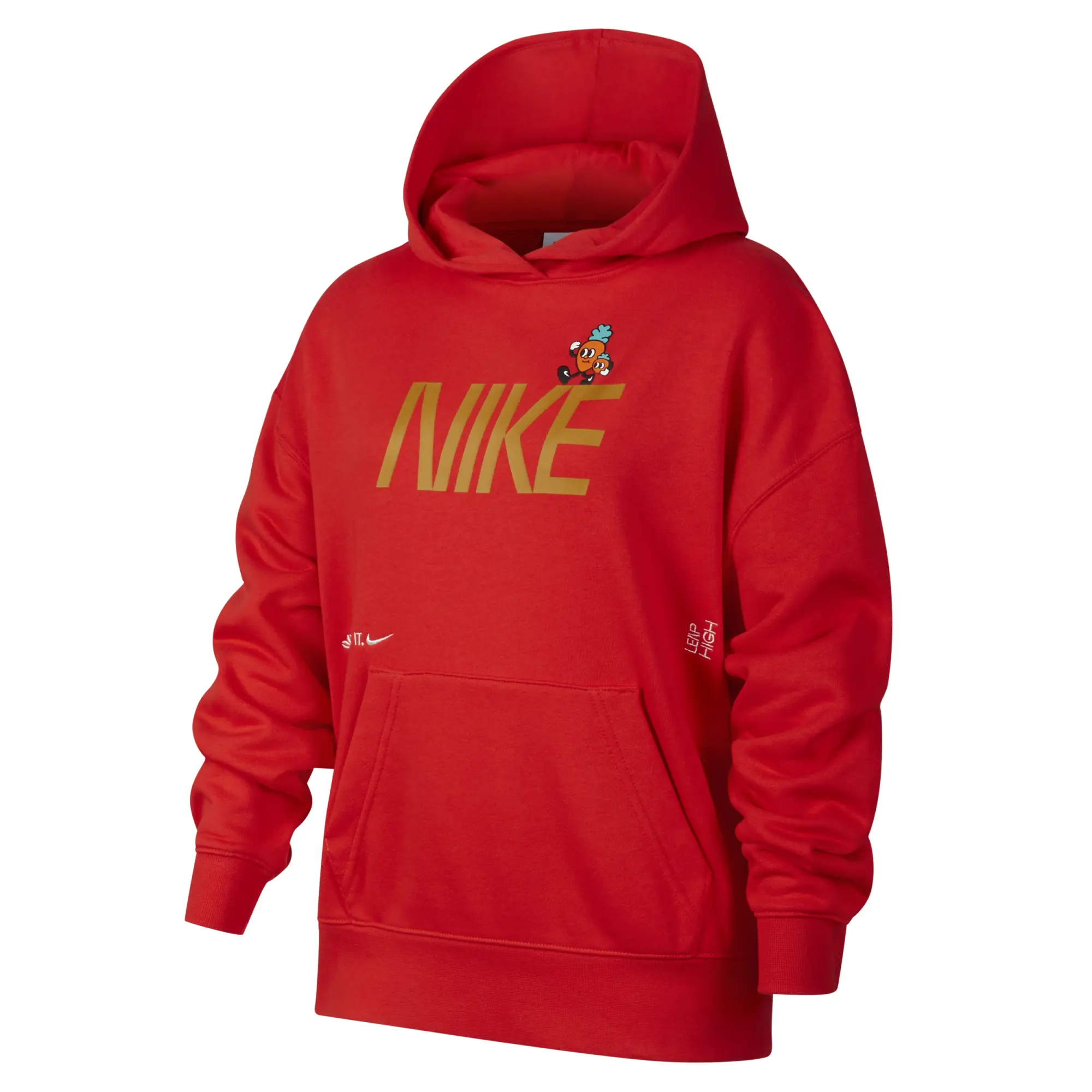 Nike Sportswear Older Kids' Pullover Fleece Hoodie - Red