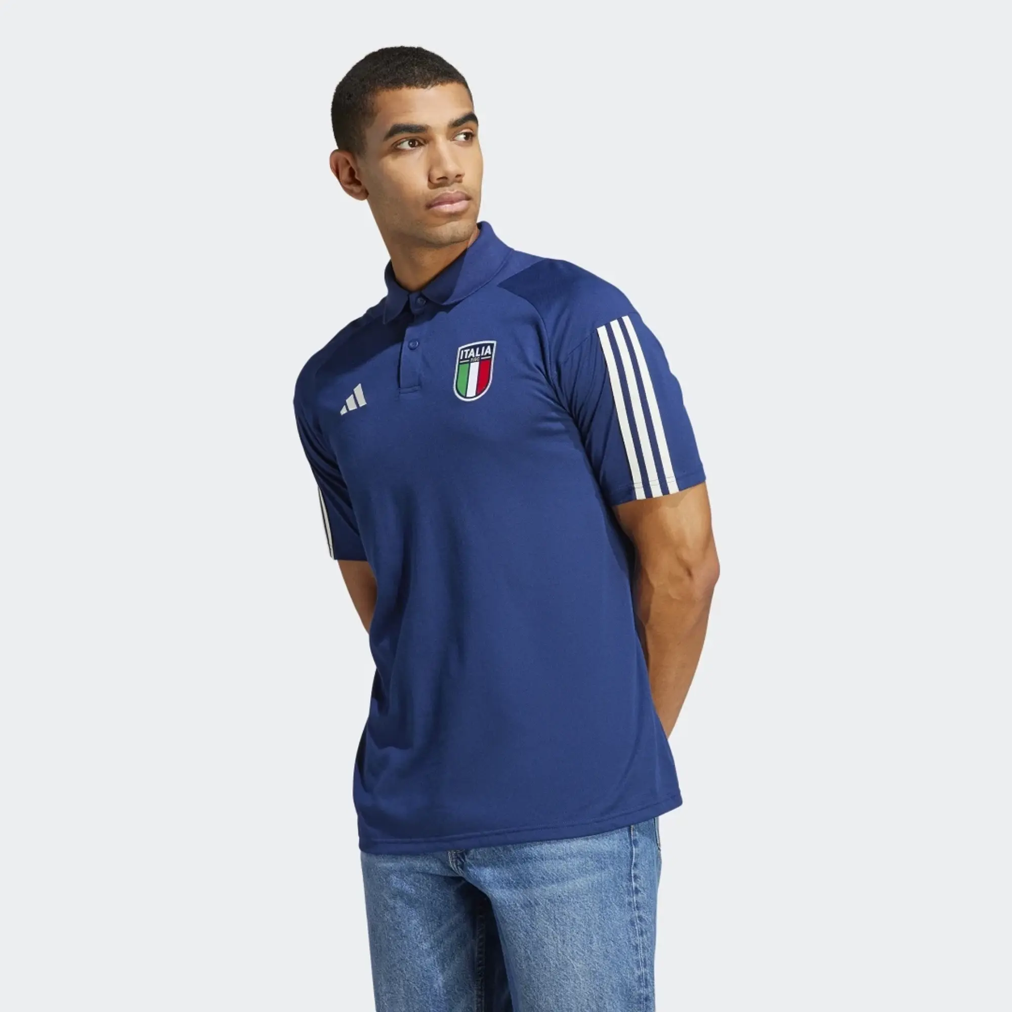 cache Abnormaal Madeliefje adidas Italy Tiro 23 Cotton Polo Shirt - Dark Blue | HS9864 | FOOTY.COM
