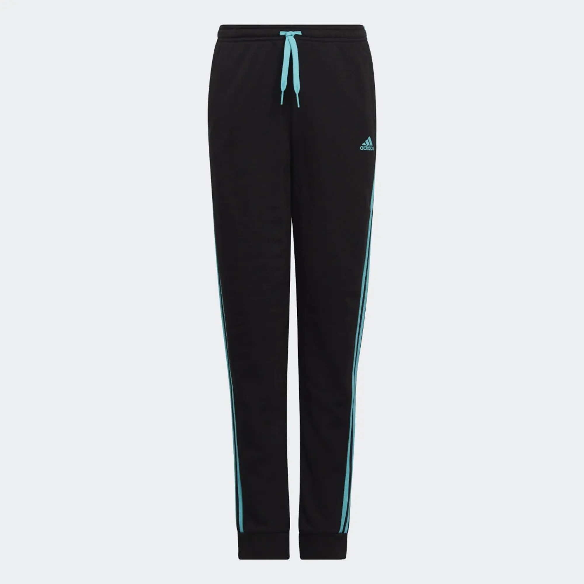 Manchester United adidas 3-Stripe French Terry Tracksuit Pants - Black / Semi Mint Rush - Girls