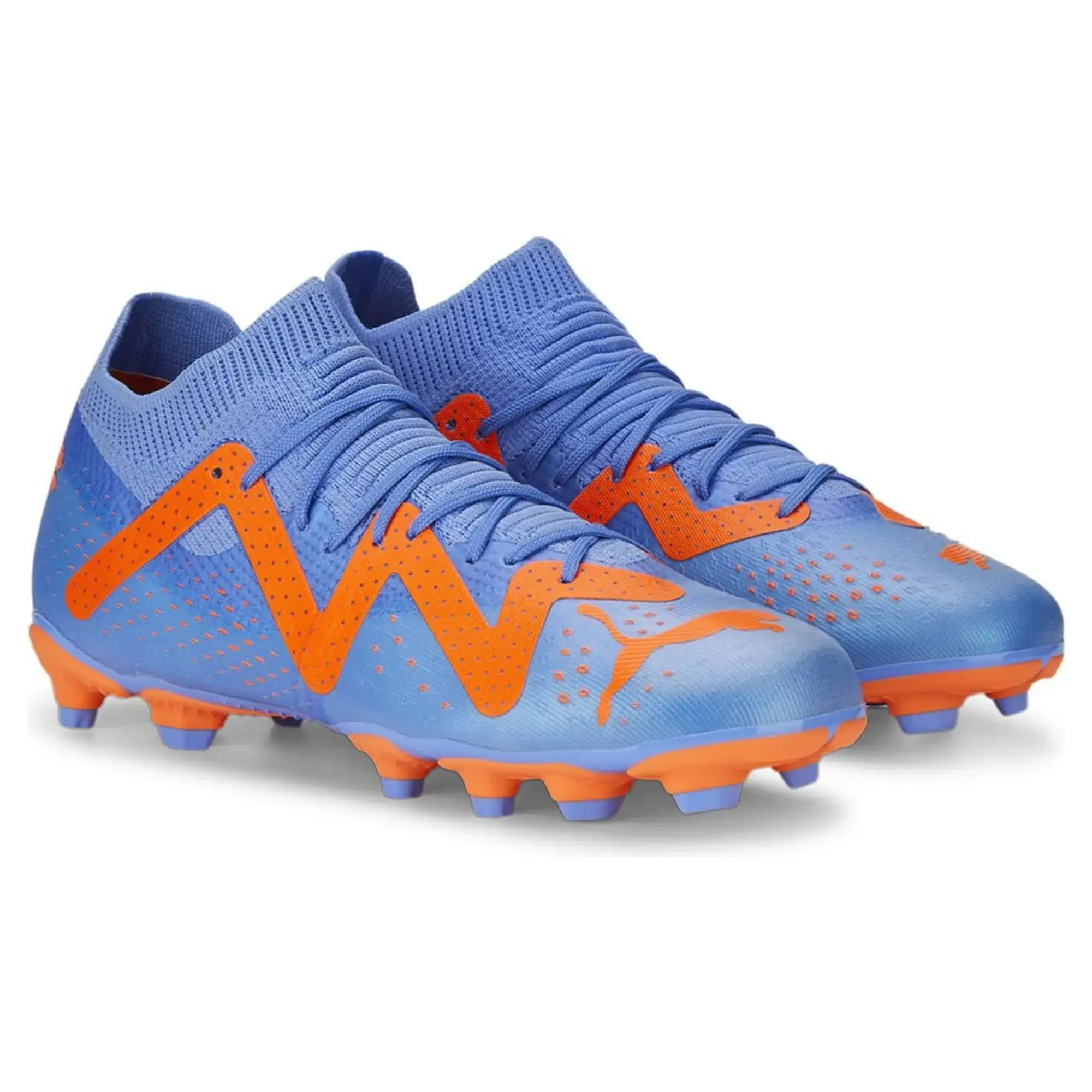 PUMA Future Match FG/AG Football Boots Youth, Blue Glimmer/White/Ultra Orange