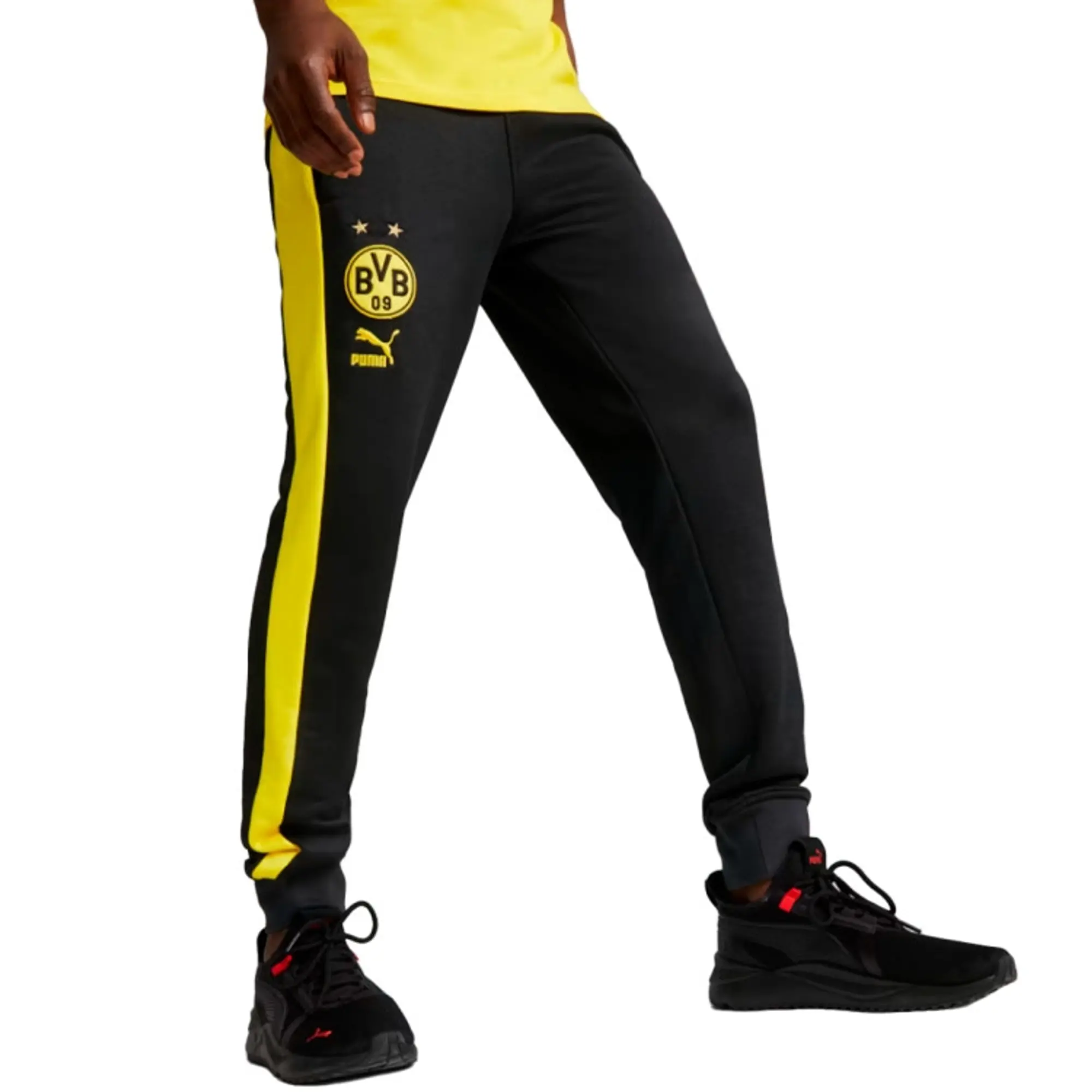 Puma Mens Borussia Dortmund ftblHeritage T7 Track Pants - Black