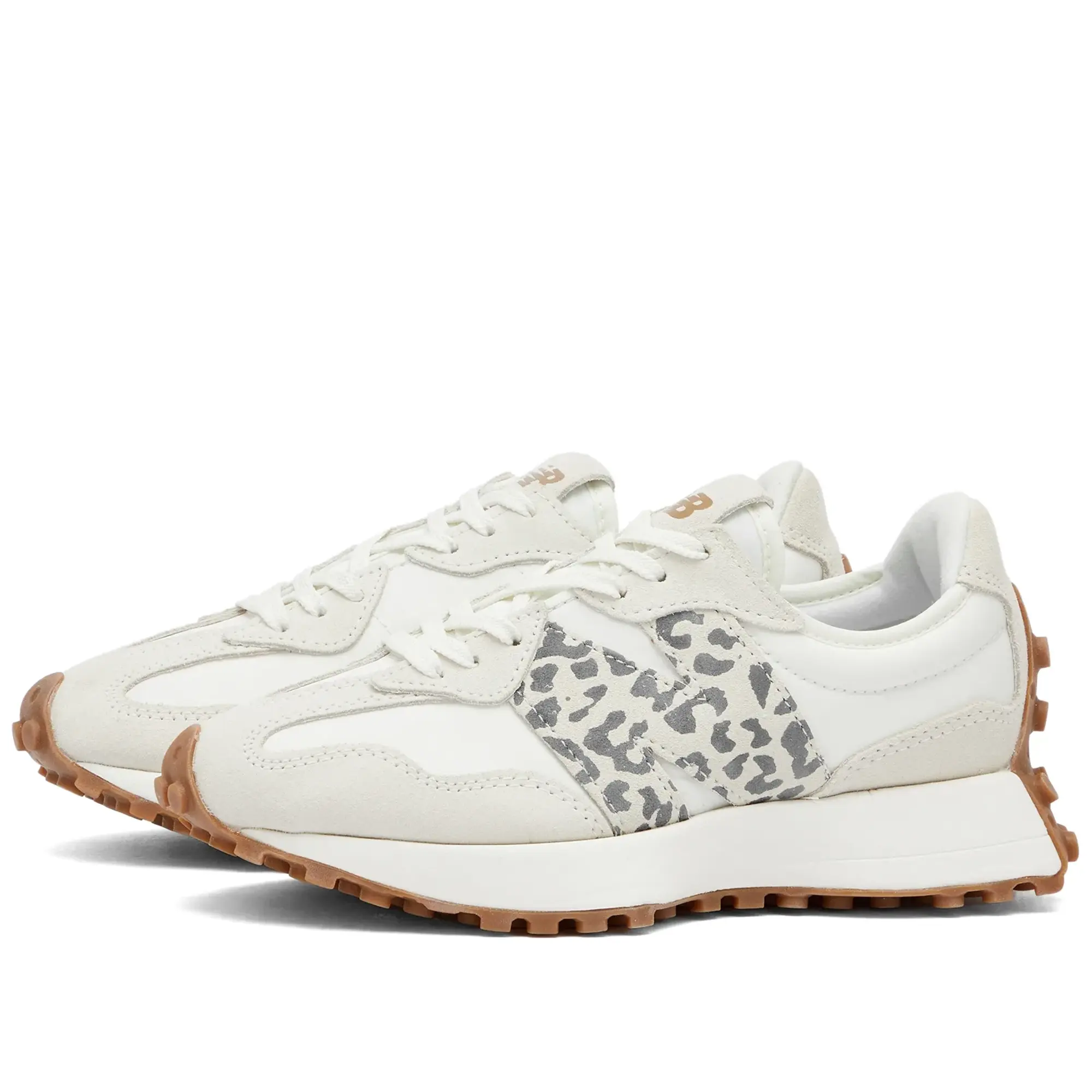 New Balance Women's 327 in White Suede/Mesh