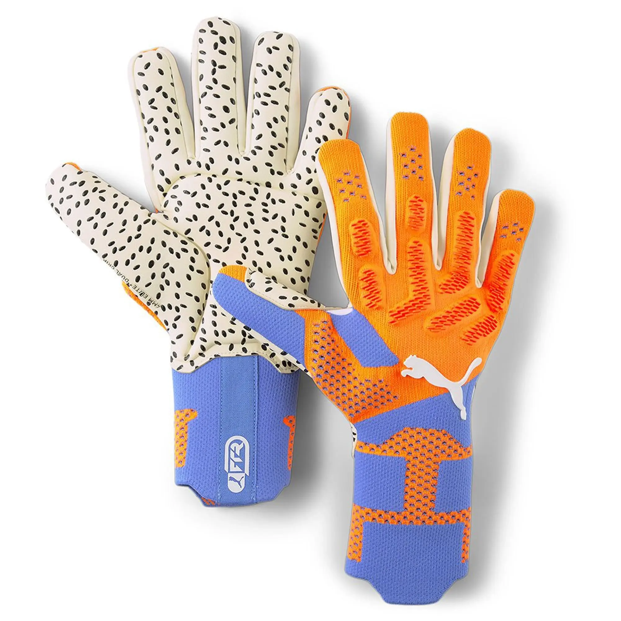 PUMA Future Ultimate Negative Cut Football Goalkeeper Gloves, Ultra Orange/Blue Glimmer