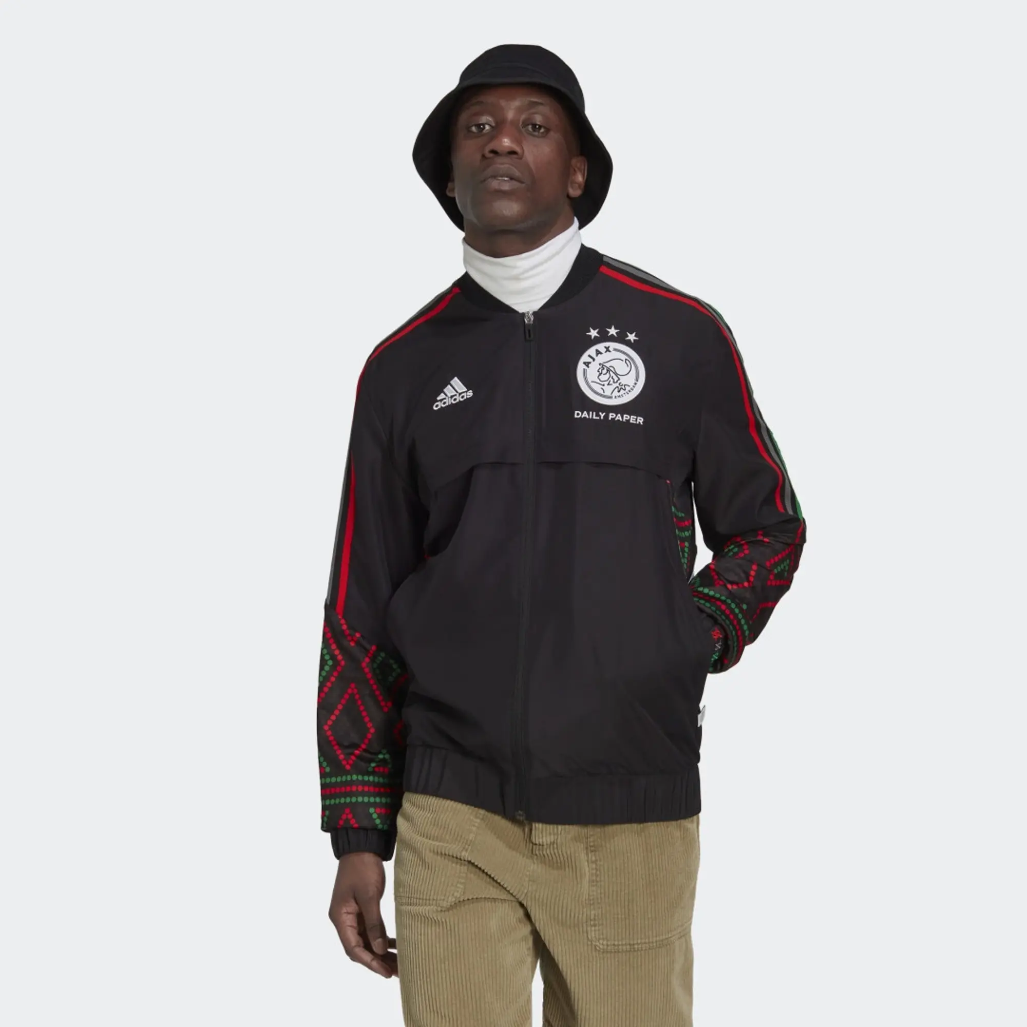 Adidas Men's x Daily Paper Ajax 22/23 Anorak Jacket Black/White