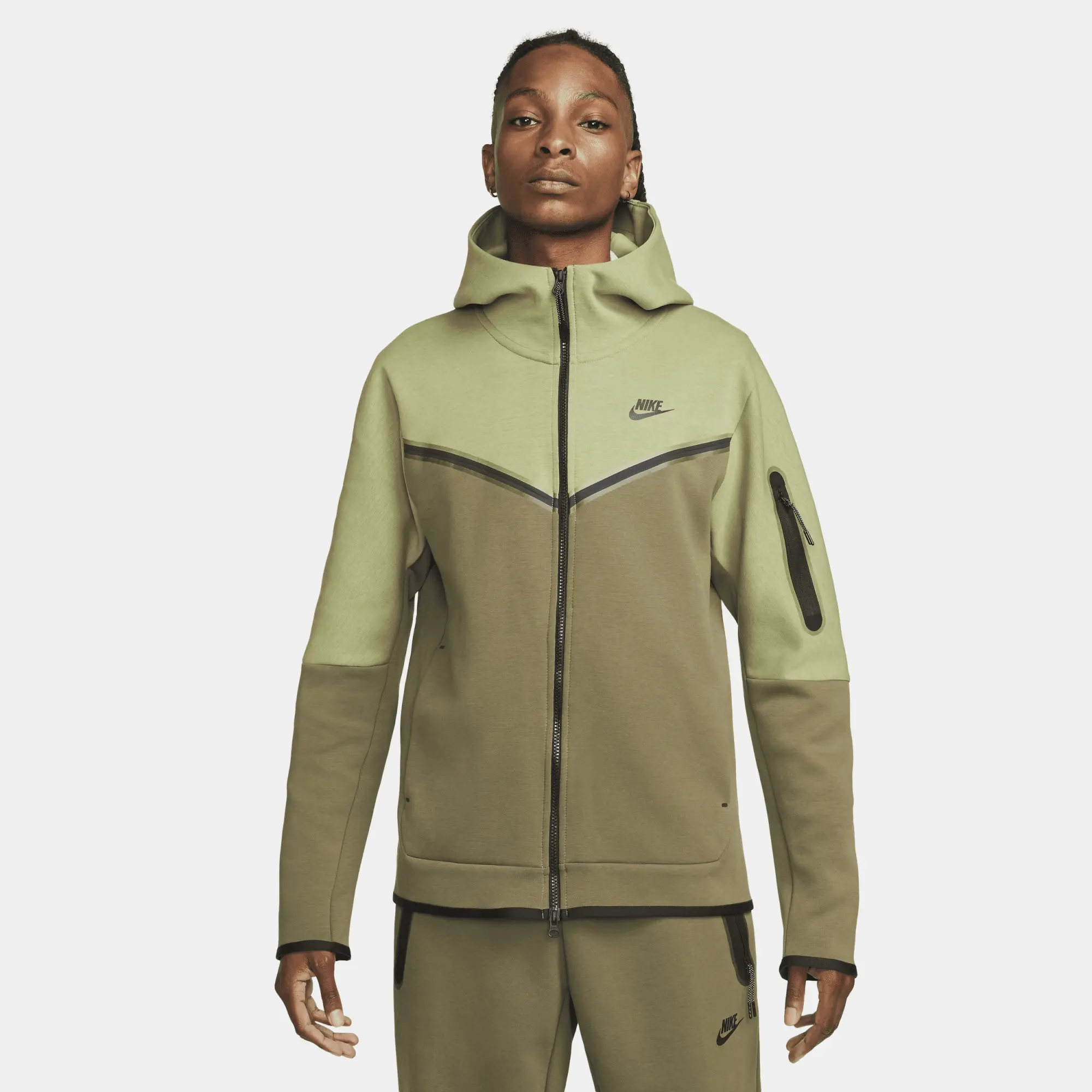 Nike Tech Fleece Full Zip Hoodie - Alligator / Medium Olive