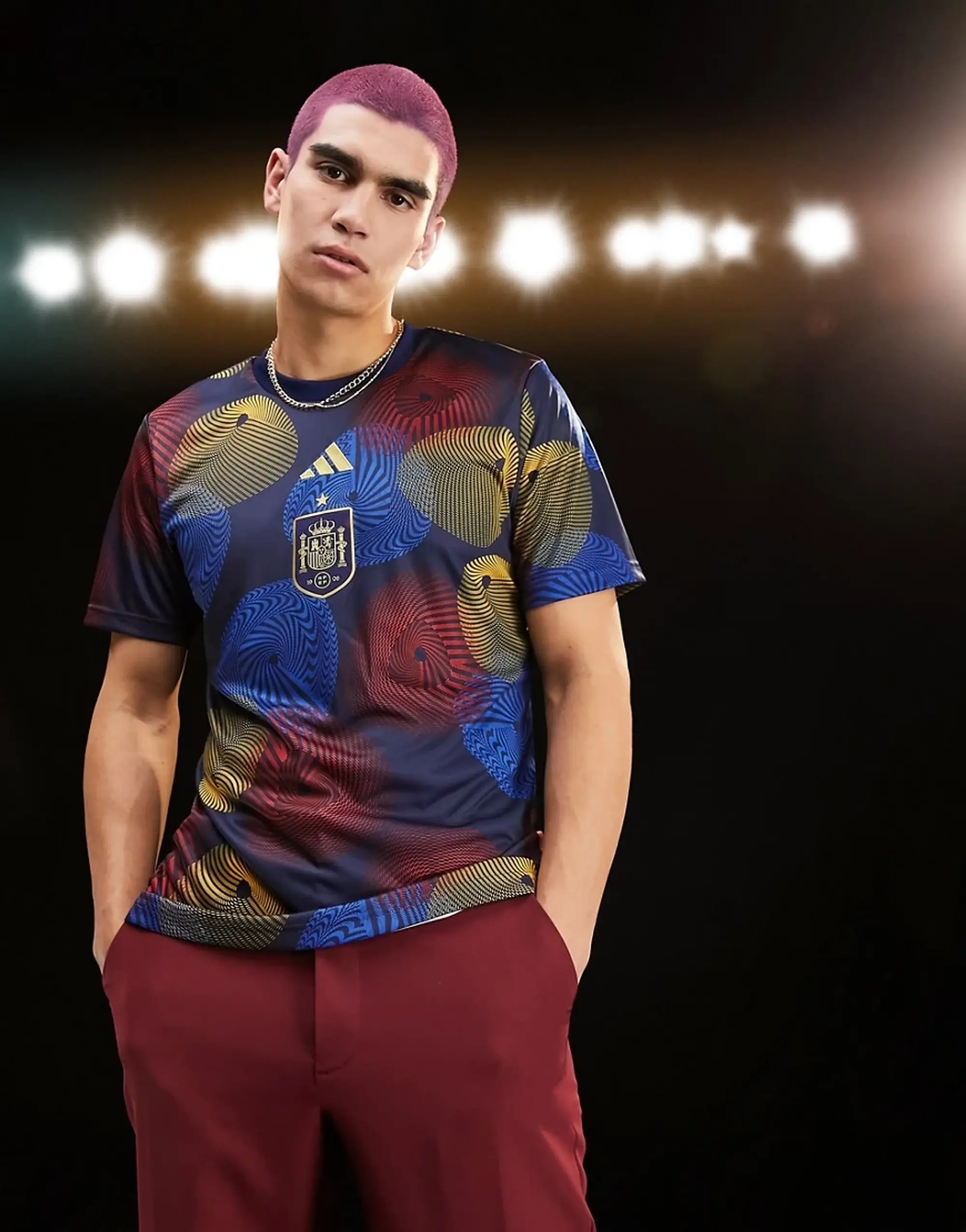 adidas Spain Mens SS Pre-Match Home Shirt 2022