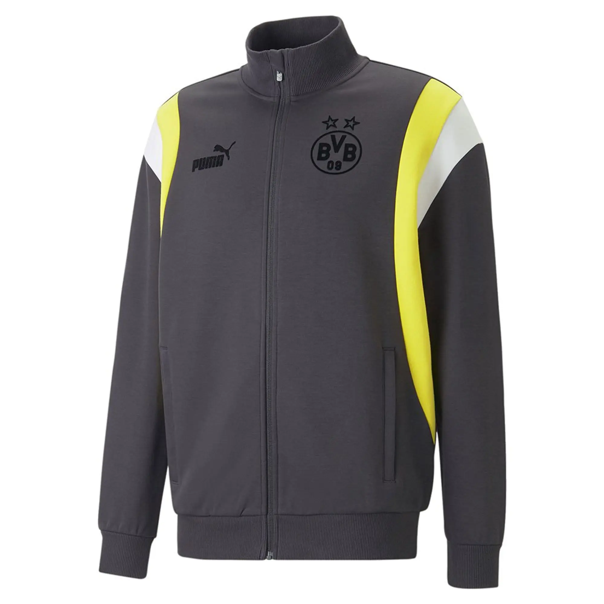 Puma Dortmund Track Jacket Ftblarchive - Dark Grey/Cyber Yellow - Grey