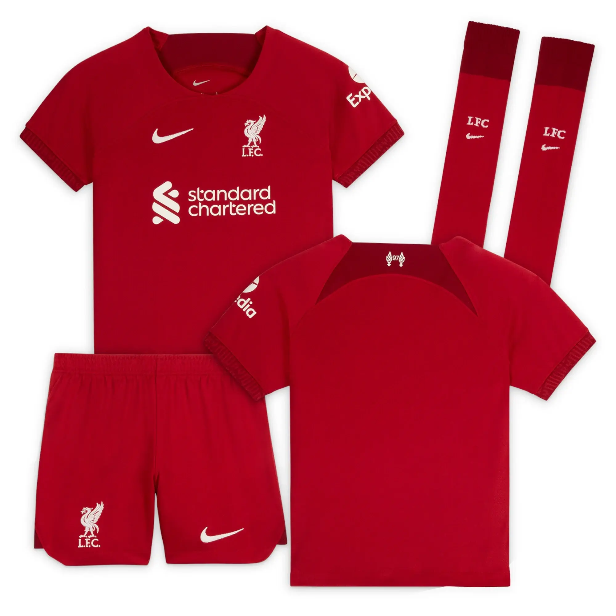 Nike Liverpool Kids SS Home Mini Kit 2022/23