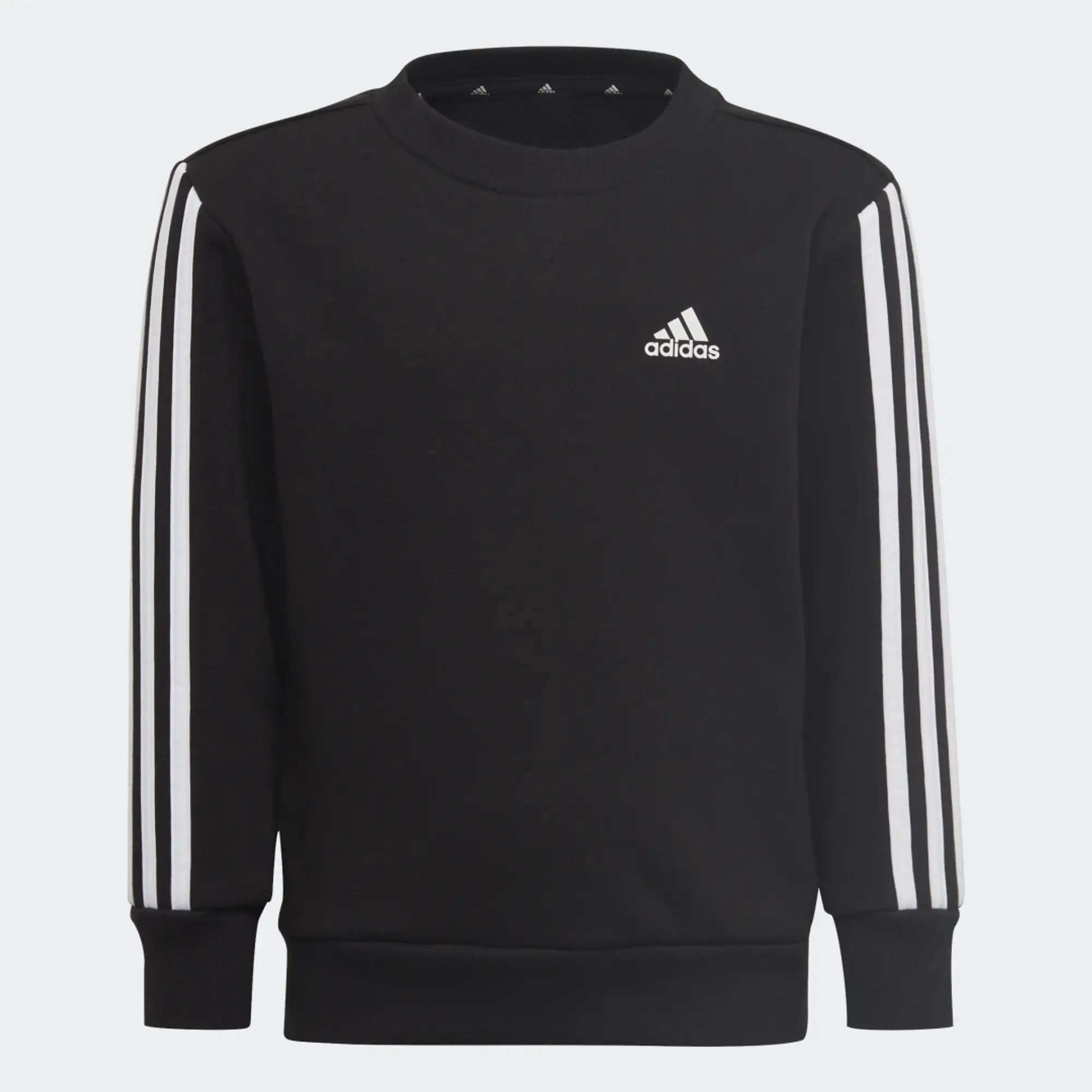 adidas Essentials 3-Stripes Crewneck Sweatshirt - Black / White