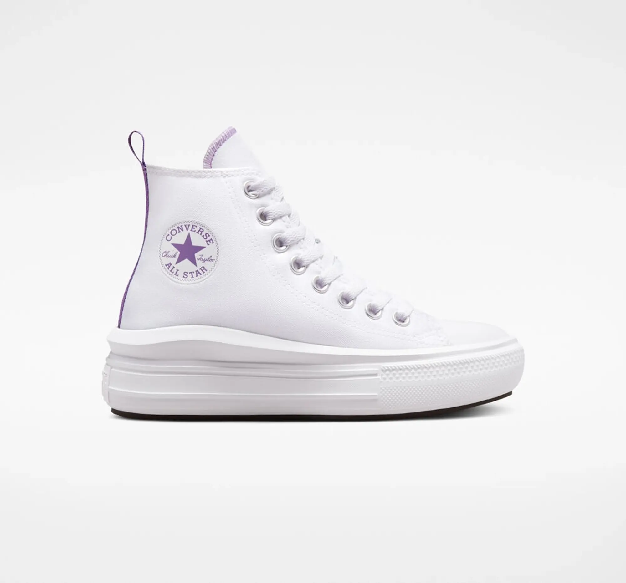 Converse White All Star Move Platform Girls Youth Trainers