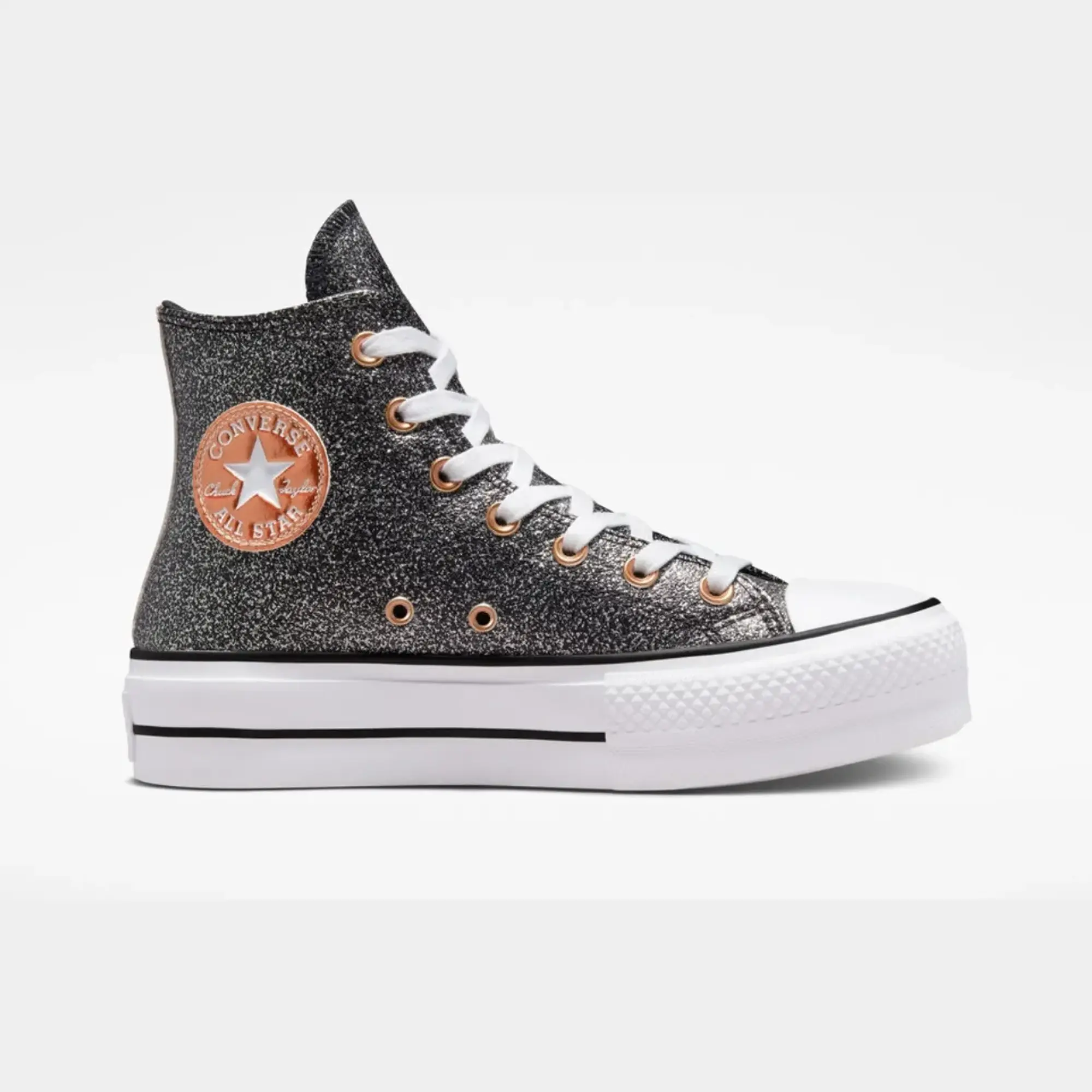 Converse All Star Lift Trainers In Black & Gold