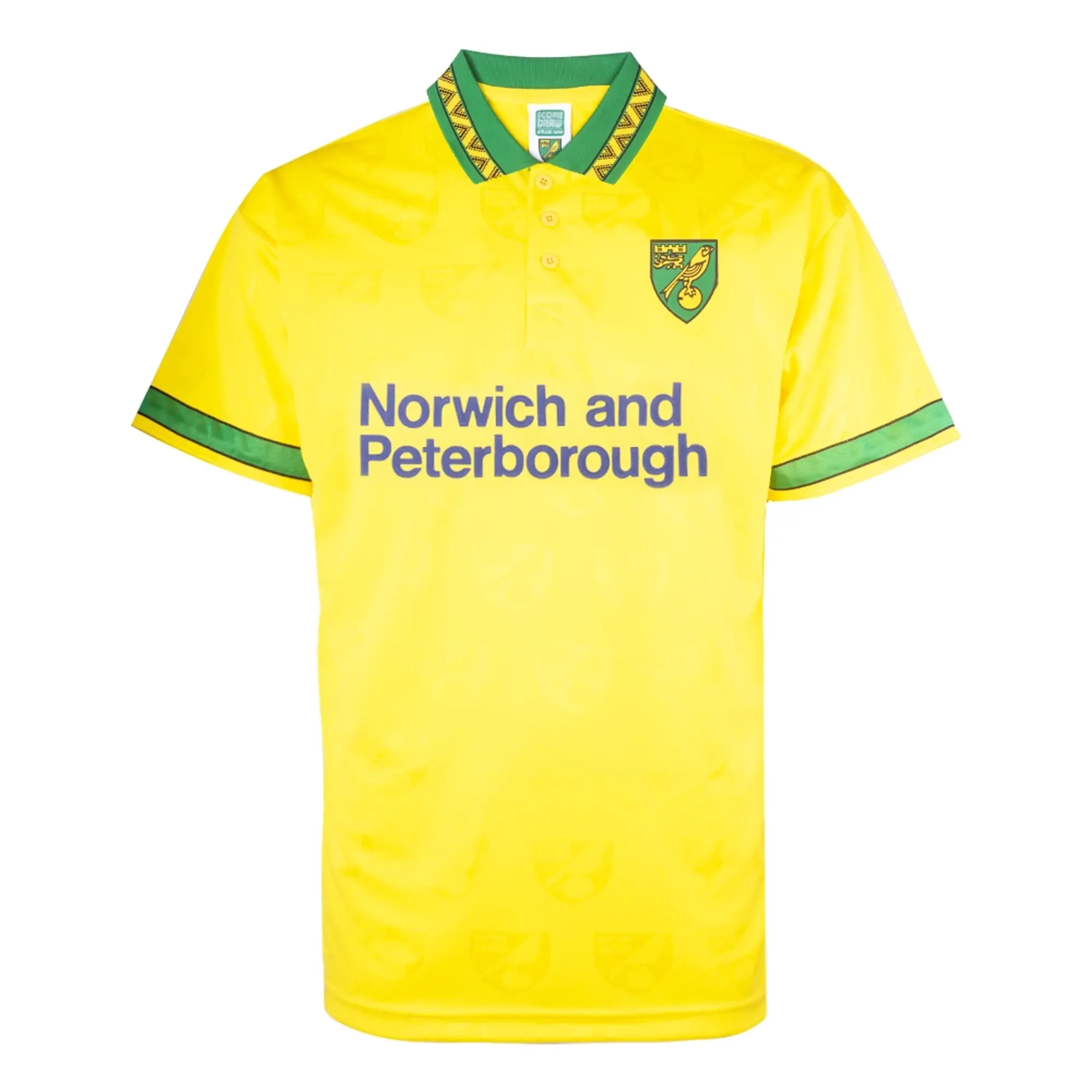 Score Draw Norwich City Mens SS Home Shirt 1994/95