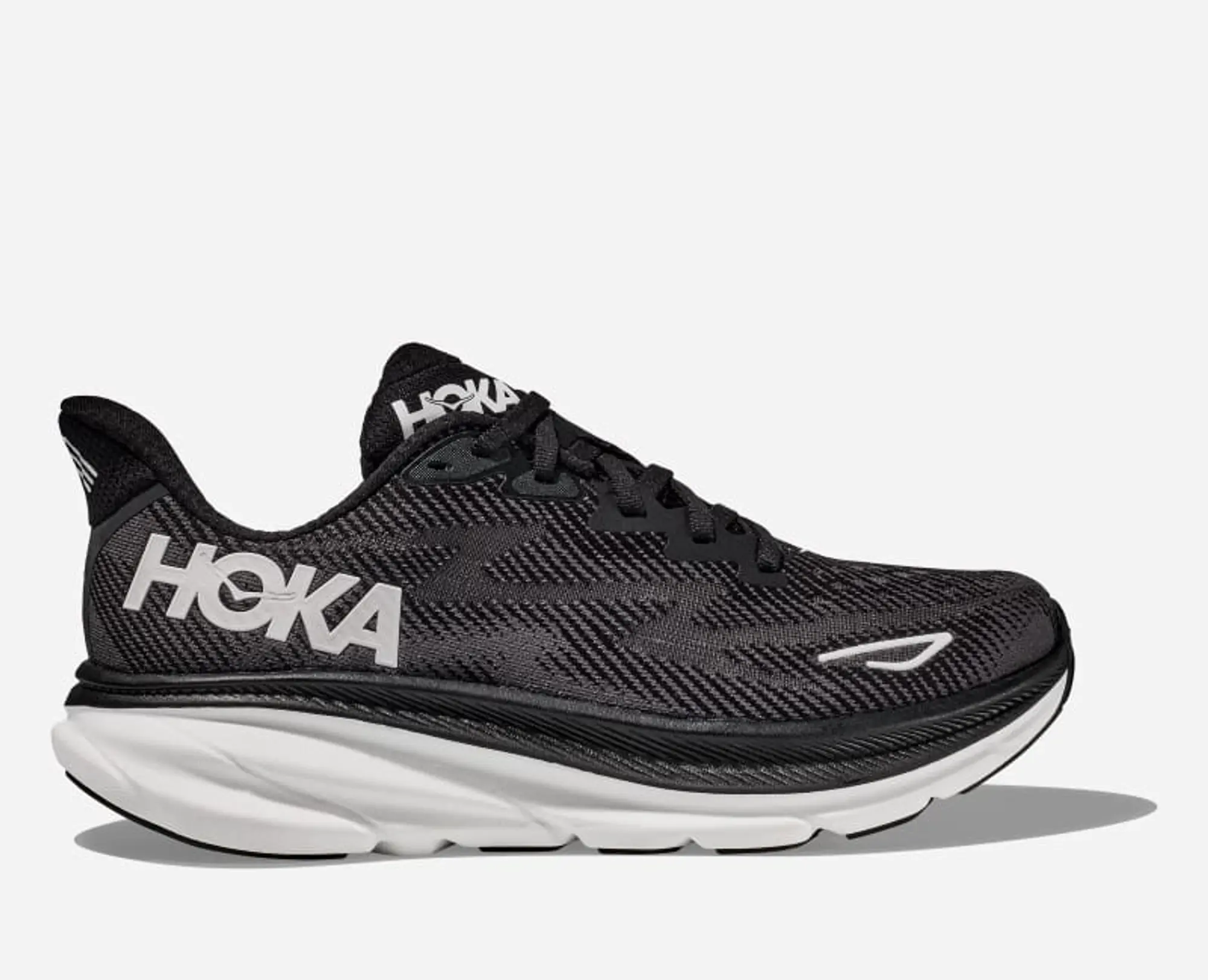 Hoka One One HOKA Men's Clifton 9 Running Shoes in Black/White