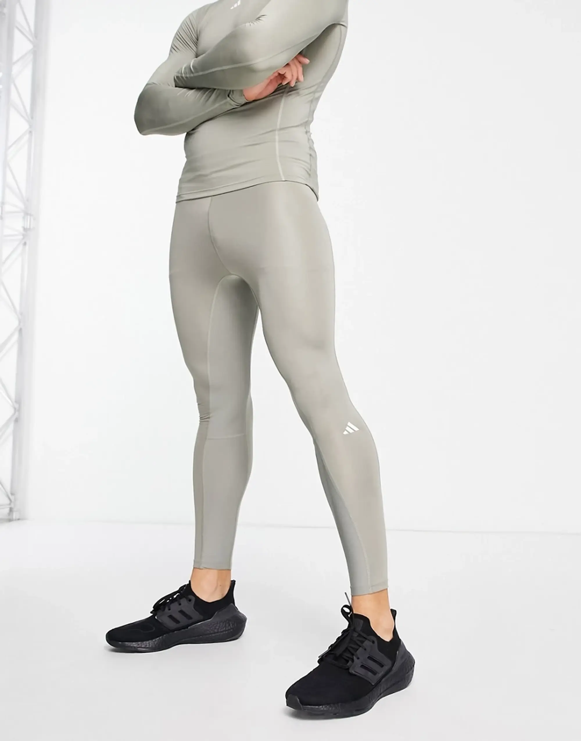 Adidas Training Techfit Tights In Grey, IC2165