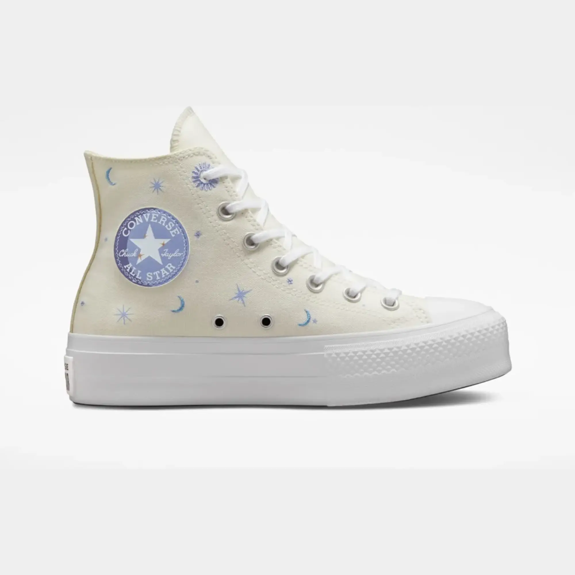Converse lift hi timeless graphics trainers in white & purple