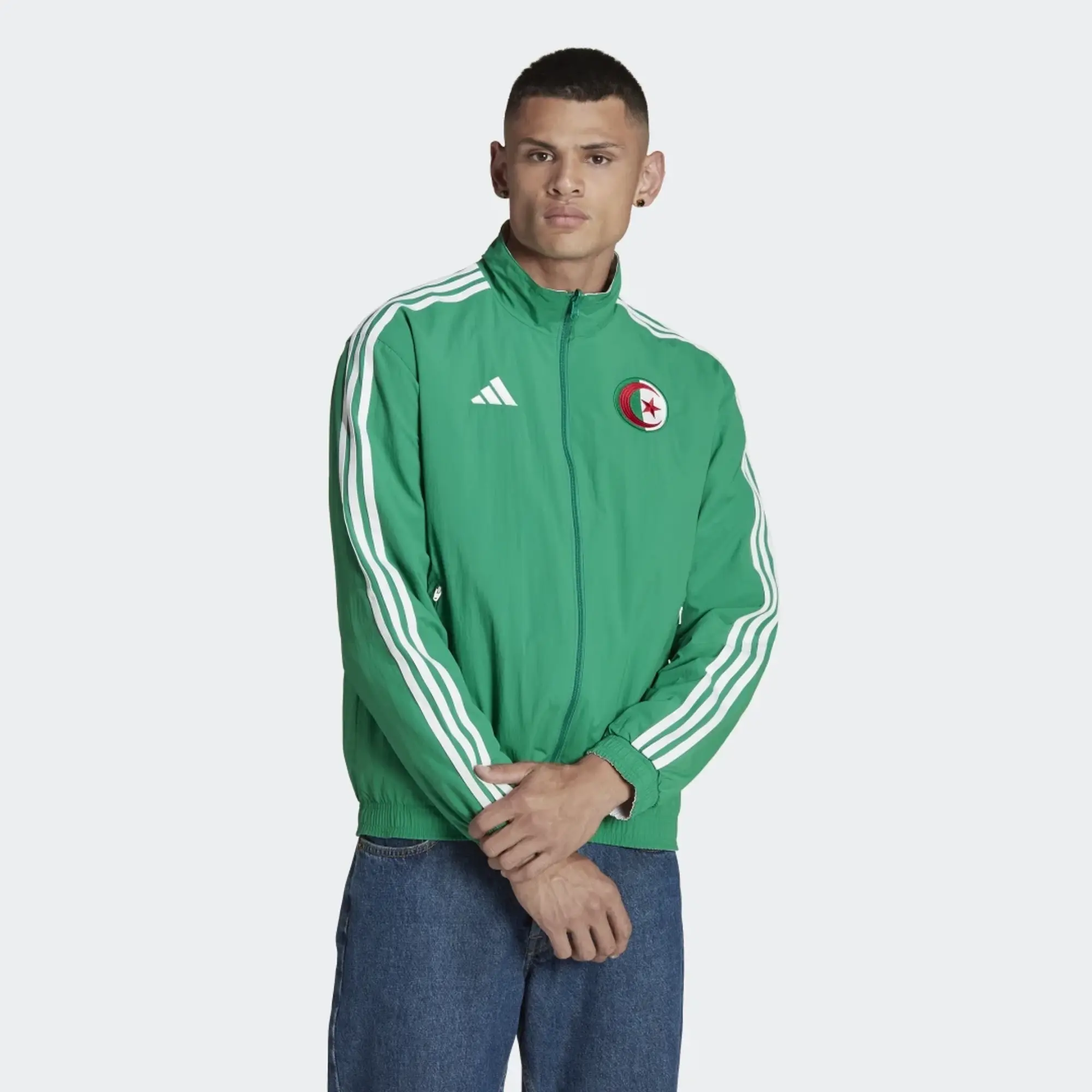 adidas 2022-2023 Algeria Anthem Jacket (Green)