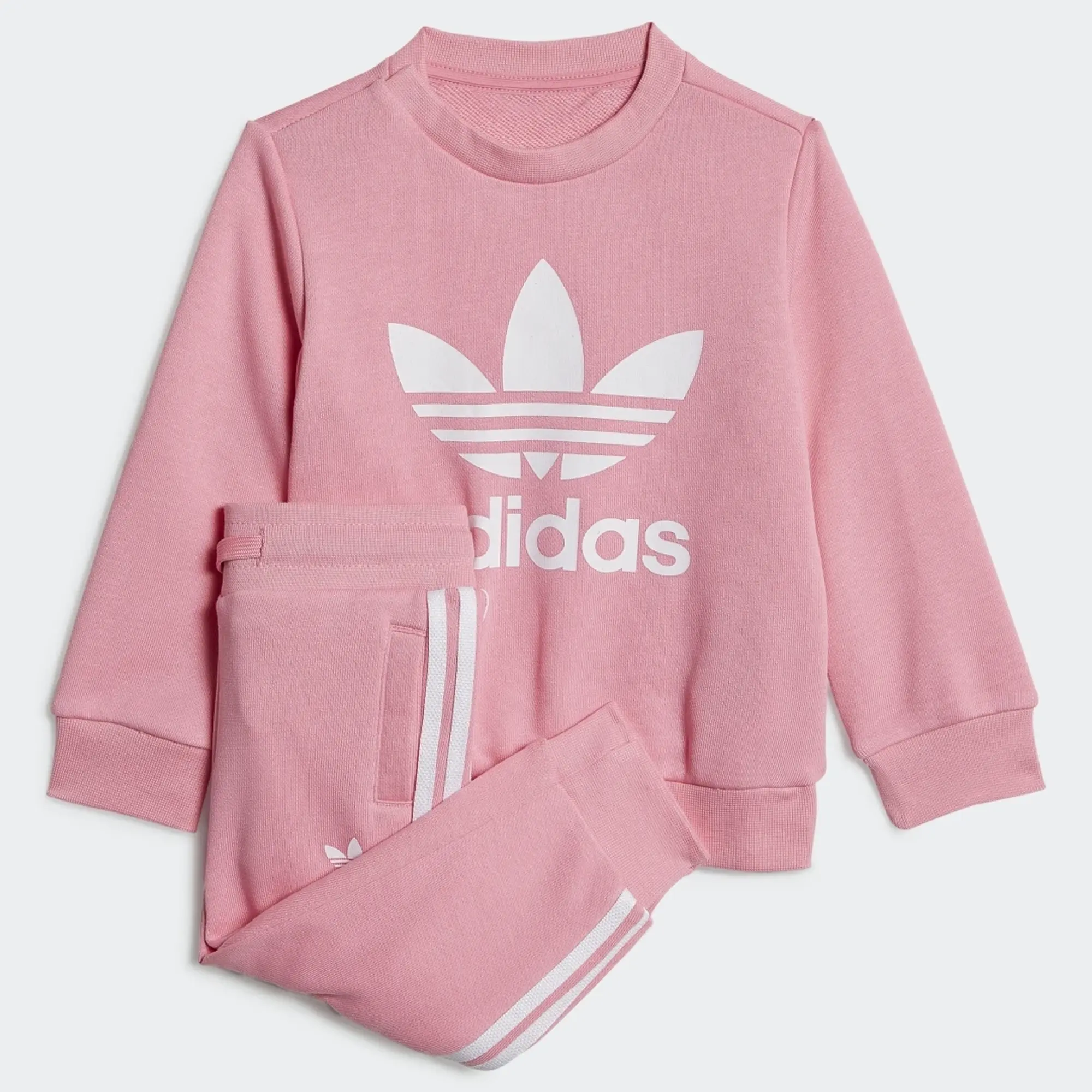 adidas Originals Girls' Trefoil Crew Tracksuit Infant - Bliss Pink