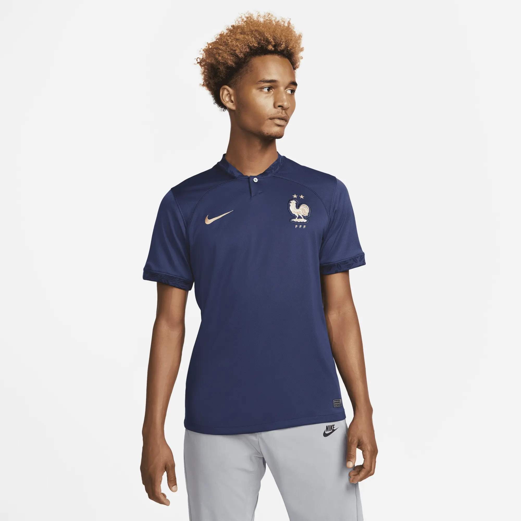 FFF 2022/23 Stadium Home Men's Nike Dri-FIT Football Shirt - Blue