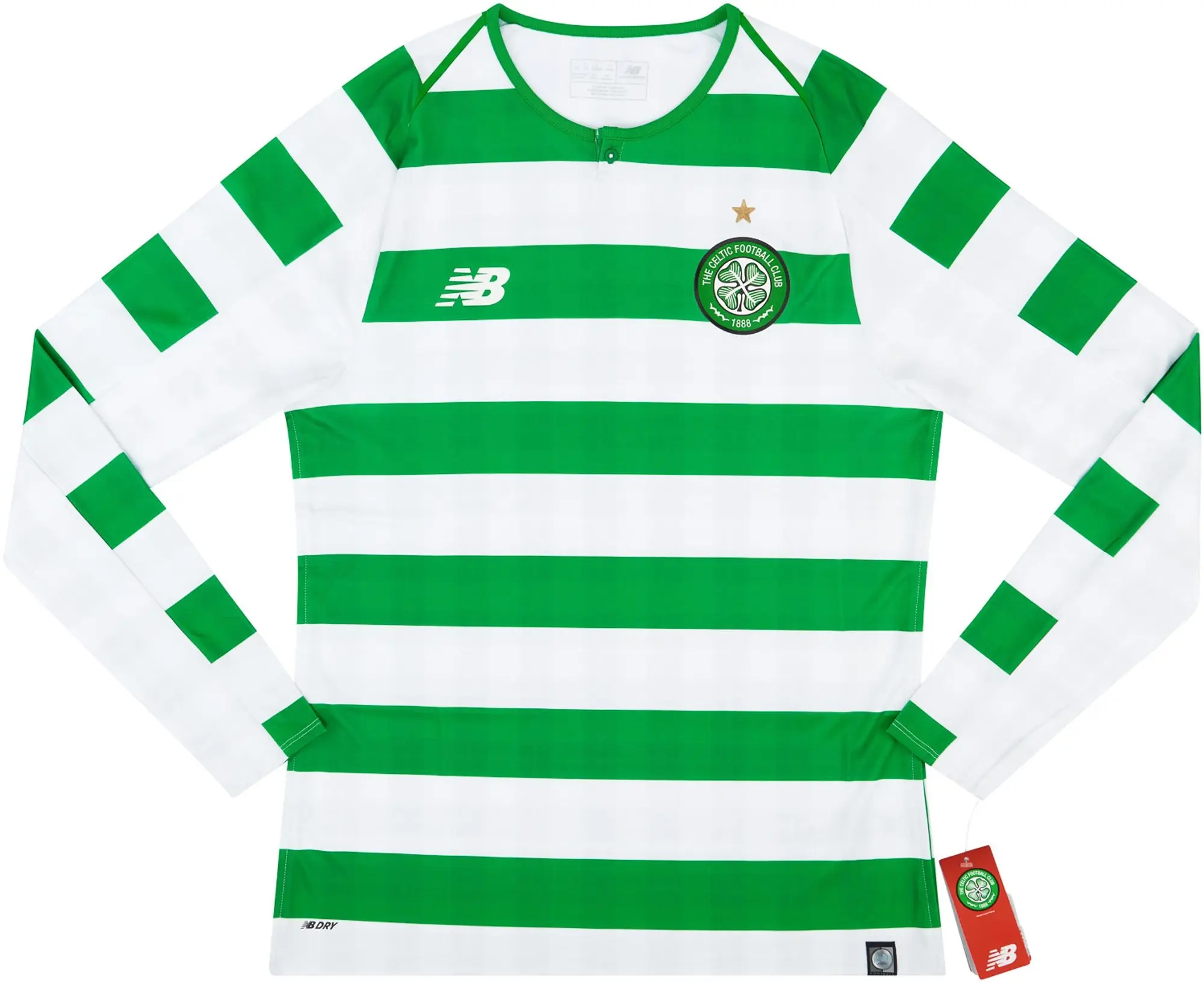Champion Celtic Mens LS Player Issue Home European Shirt 2018/19