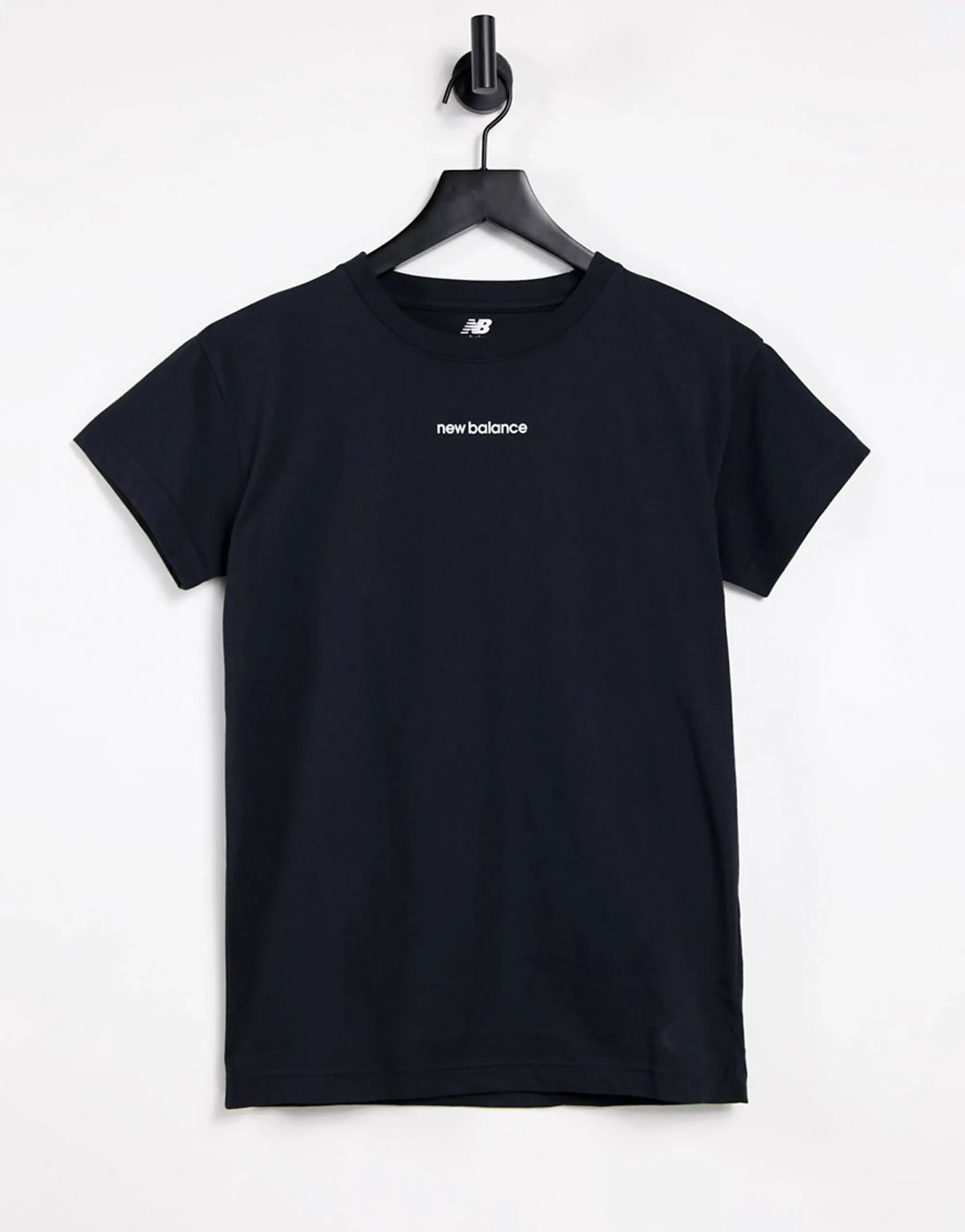 New Balance Relentless Small Logo Crew Neck T-Shirt In Black
