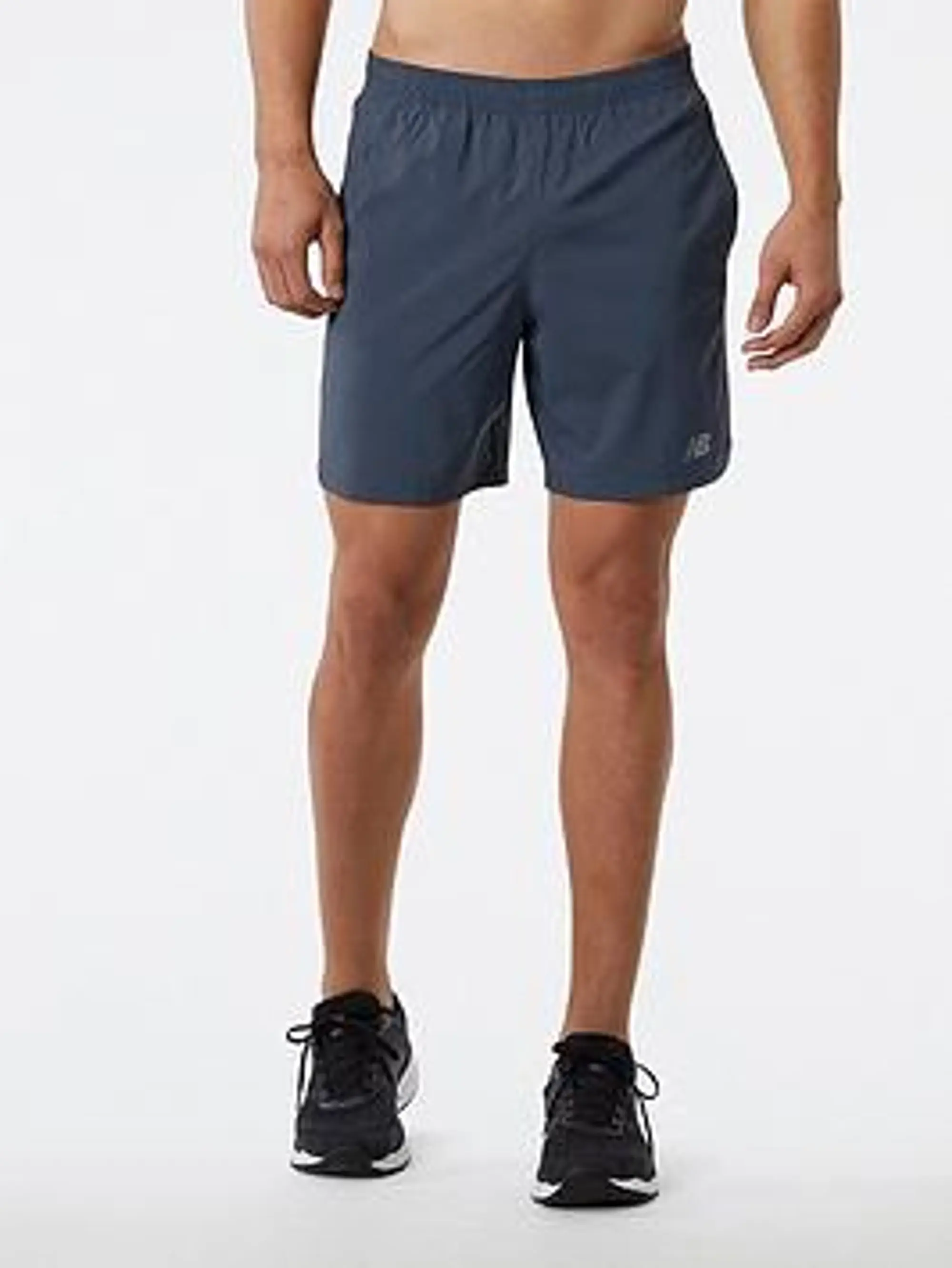 New Balance Men's Accelerate 7 Inch Short in Grey Polywoven