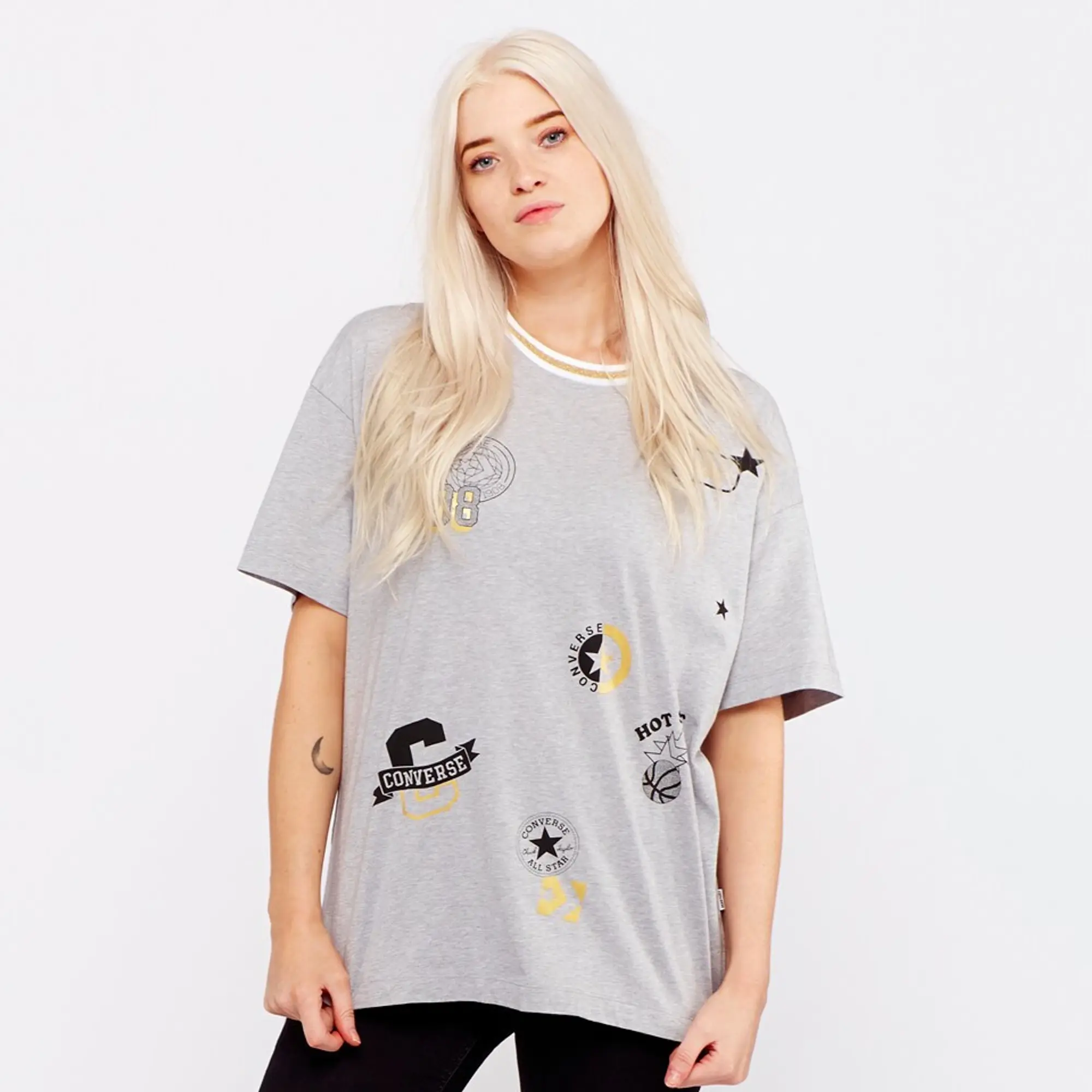 Converse Womens All Over Patch Boxy Tee
