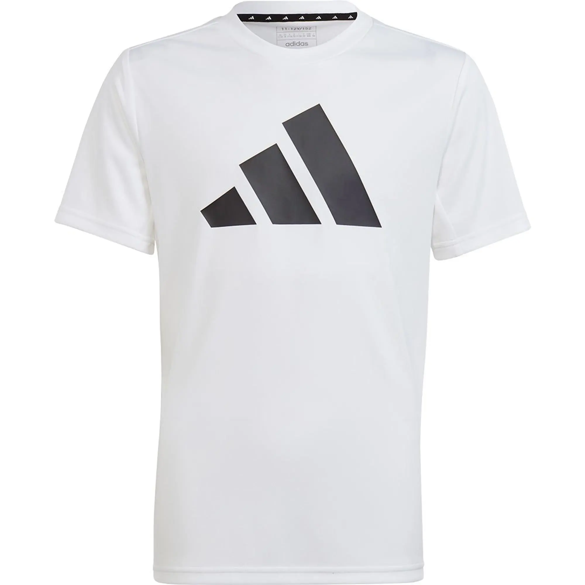 Boys, adidas Junior Unisex Train Essentials Logo Tee - White/Black, White/Black