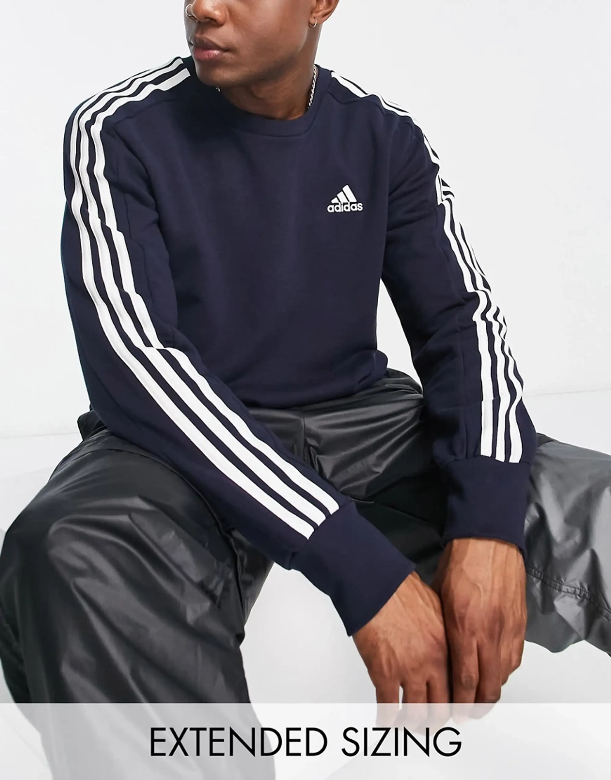 Adidas Sportswear Essentials 3 Stripes Sweatshirt In Navy-Blue
