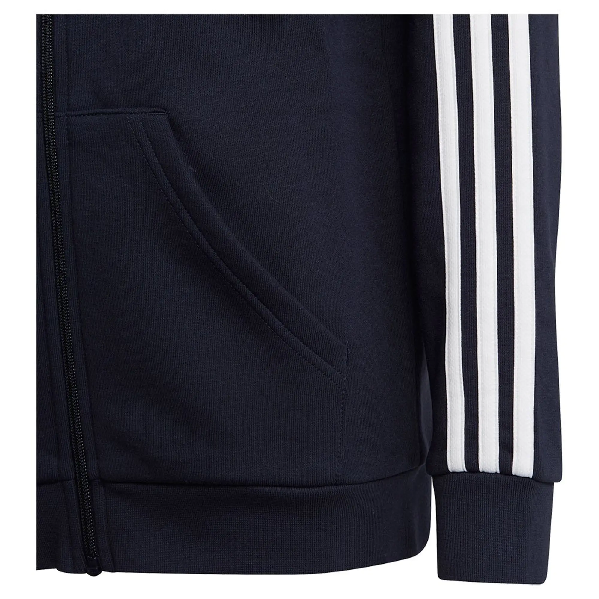 Boys, adidas Sportswear Essentials Junior Unisex 3 Stripe Full Zip Hoodie - Navy, Navy