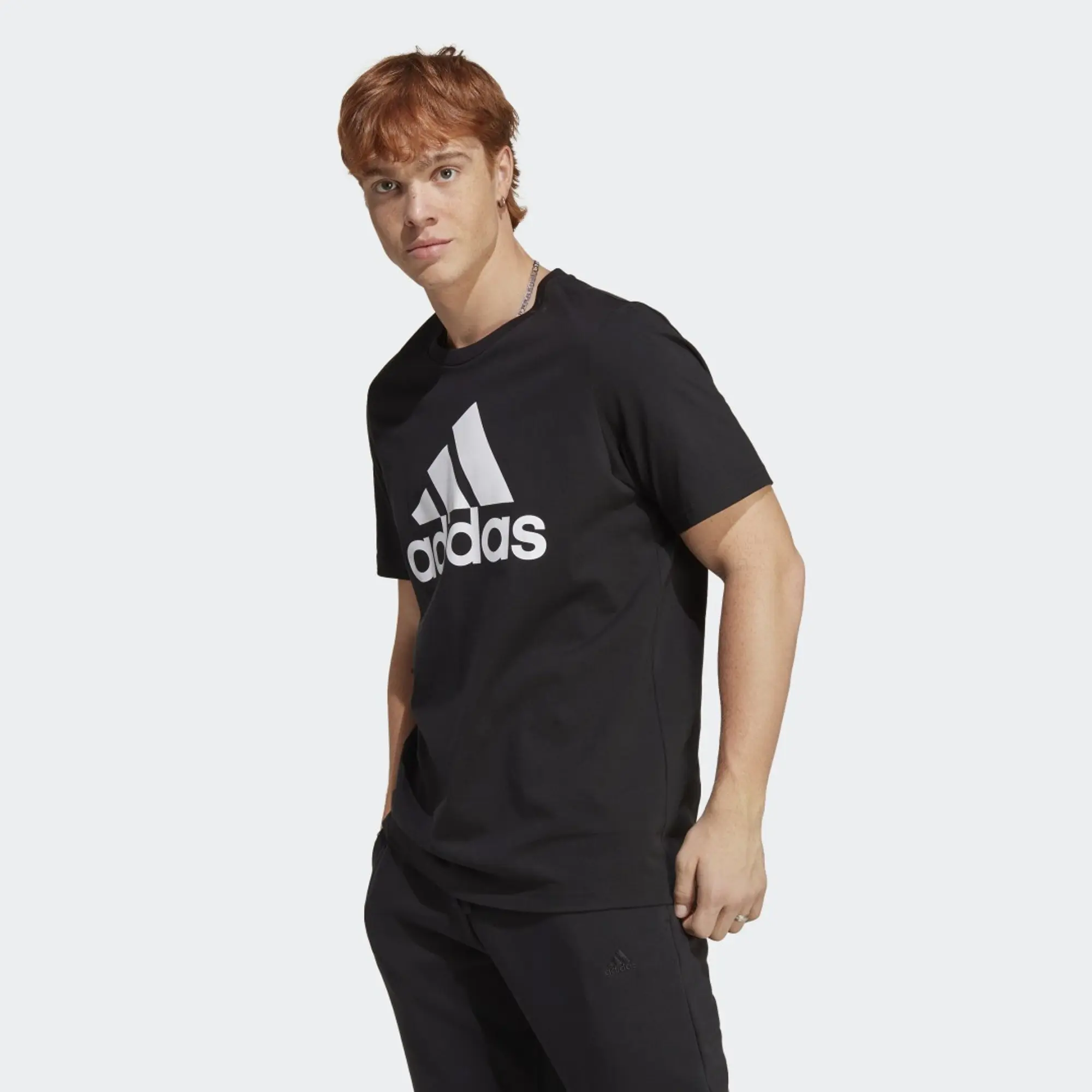 adidas Essentials Single Jersey Big Logo T-Shirt - Black / White