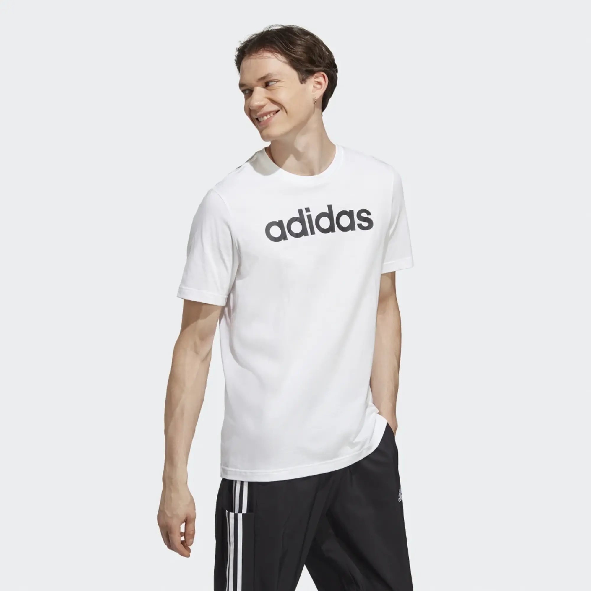 adidas Sportswear Essentials Single Shirt Linear Embroidered Logo T-Shirt - White, White