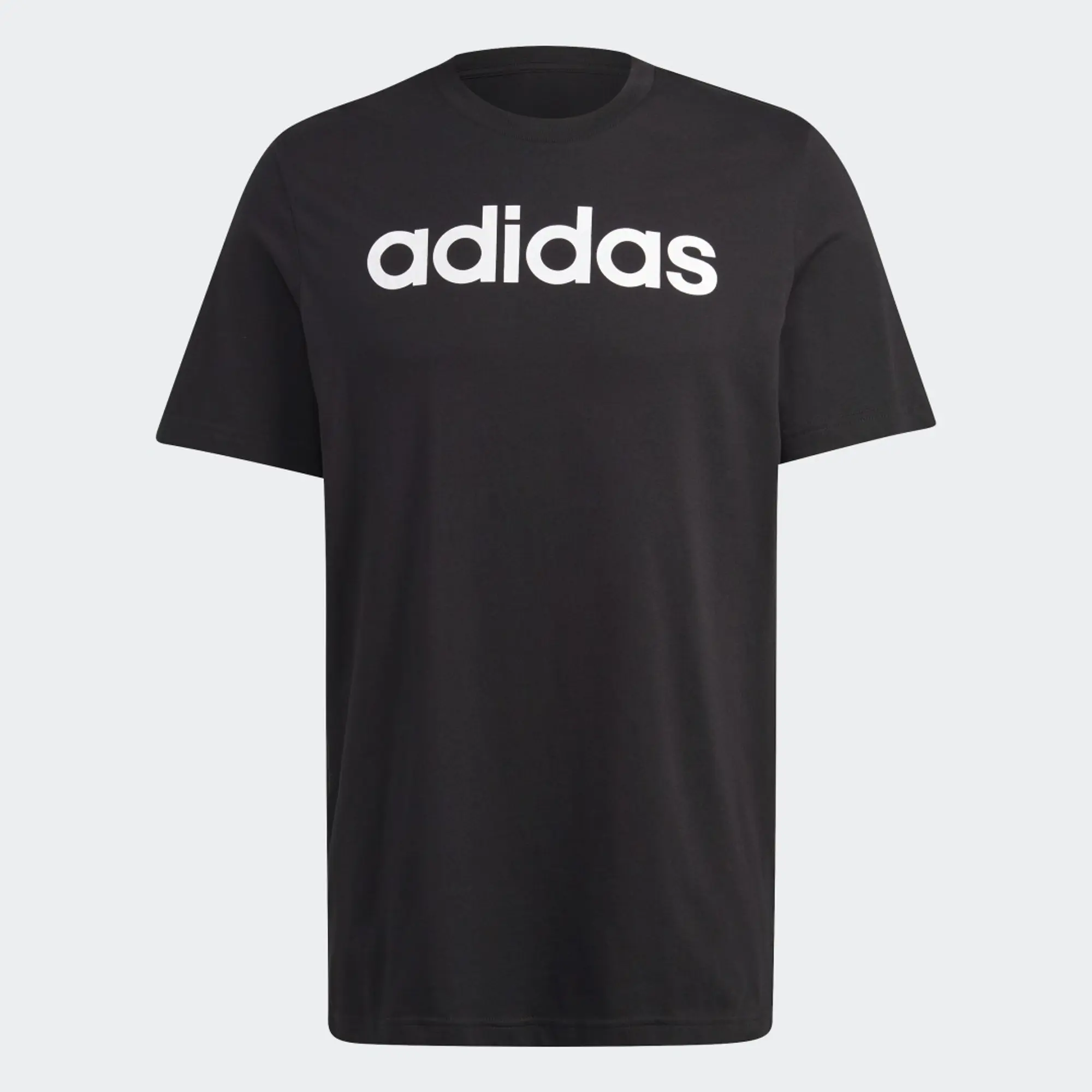 adidas Mens Essentials Linear Logo Short Sleeve T-Shirt - Black, Black