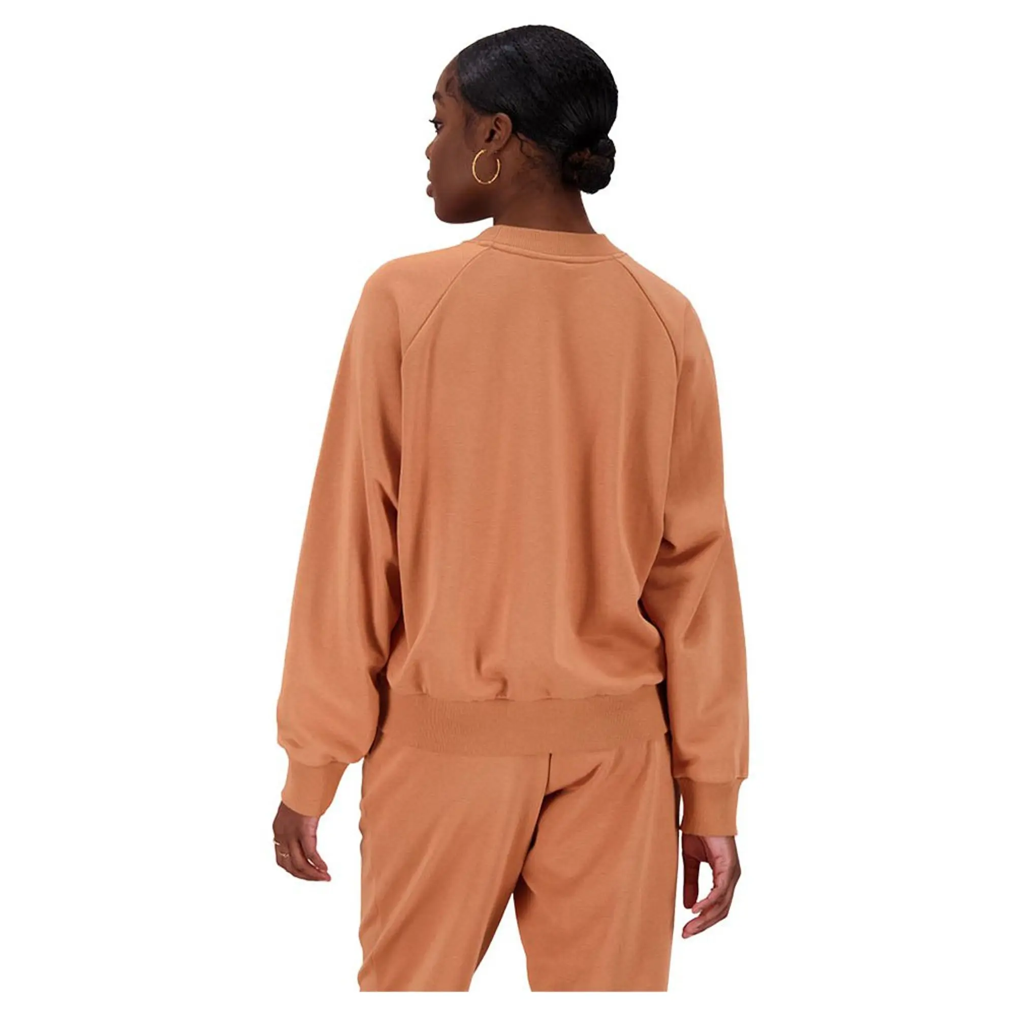 New Balance Essentials Reimagined Brushed Back Fleece Crewneck Sweatshirt  - Orange