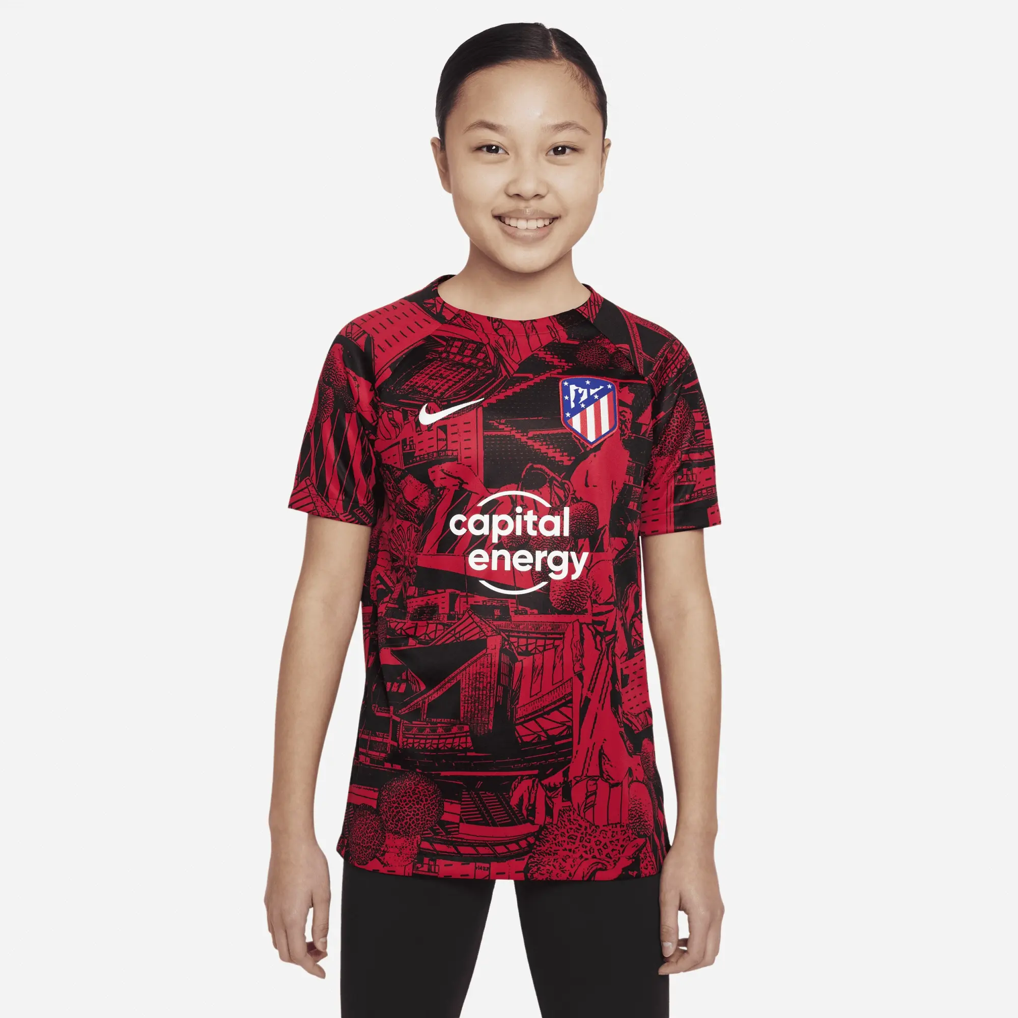Nike Atlético Madrid Kids SS Pre-Match Home Shirt 2022/23
