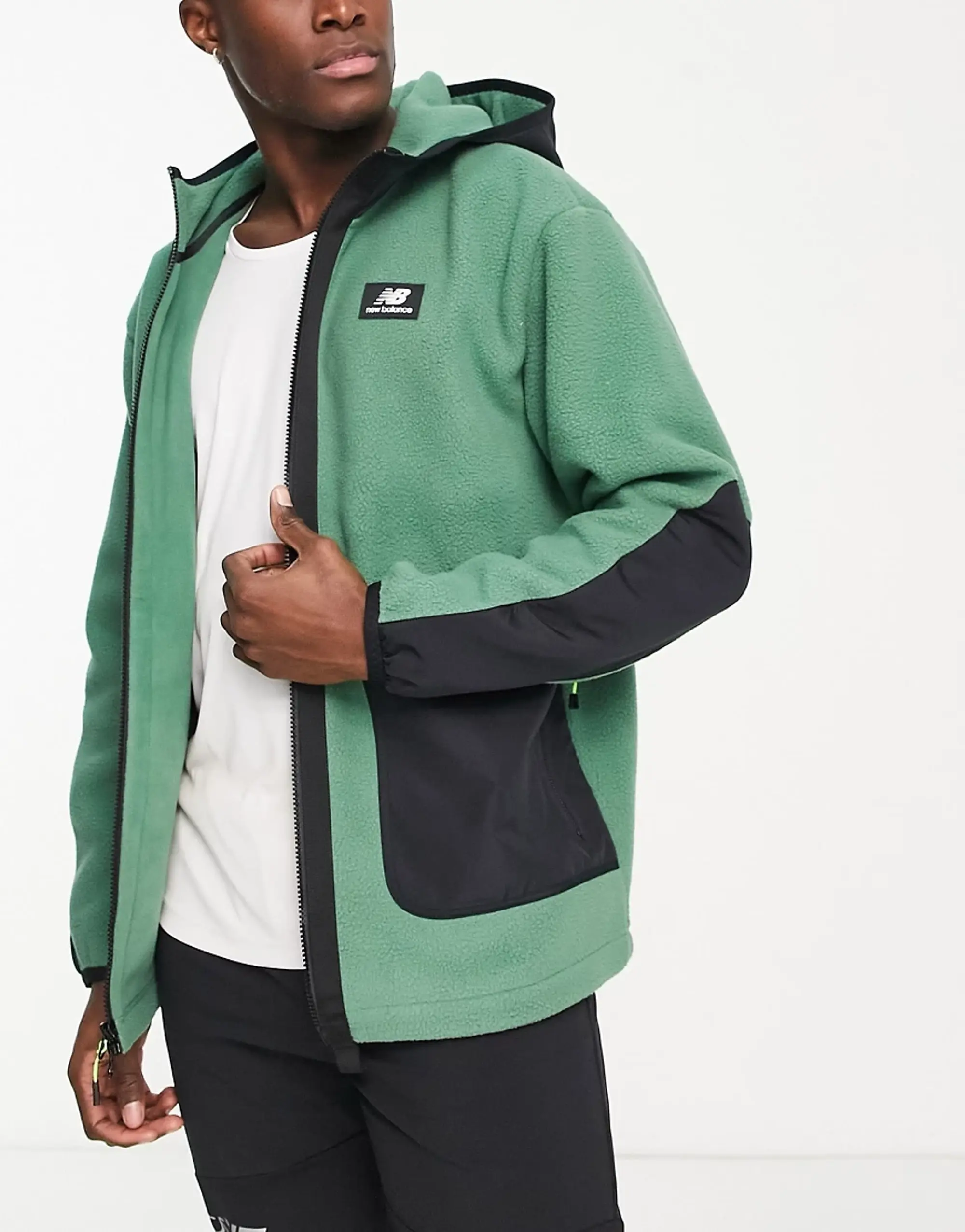 New Balance Unisex All Terrain Season Hooded Jacket In Khaki-Green