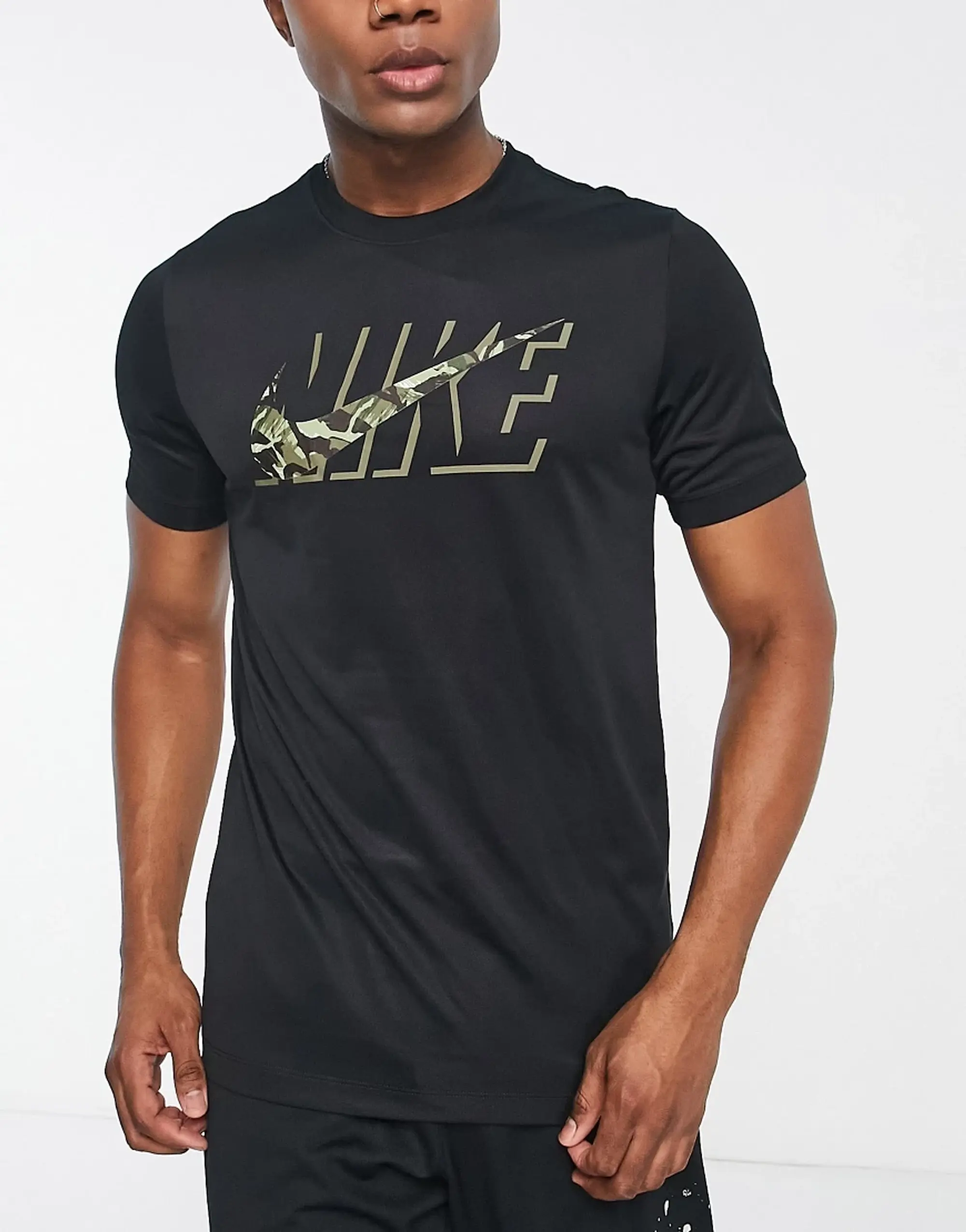 Nike Train Legend Block Logo Camo T-Shirt - Black, Black