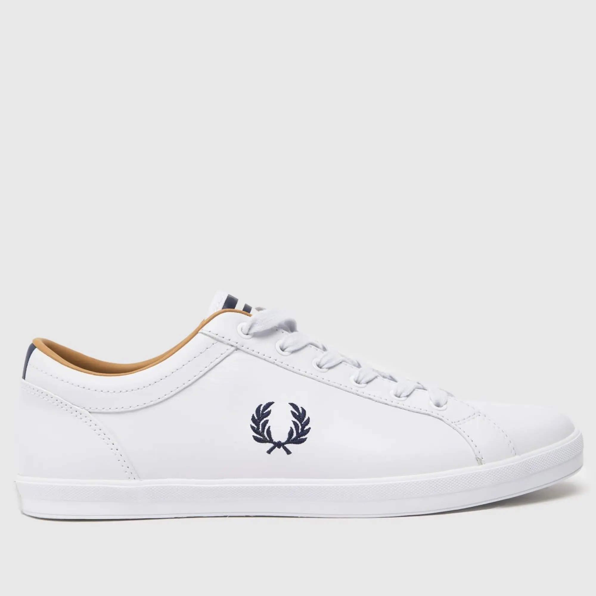 Fred Perry Baseline Trainers In White & Navy