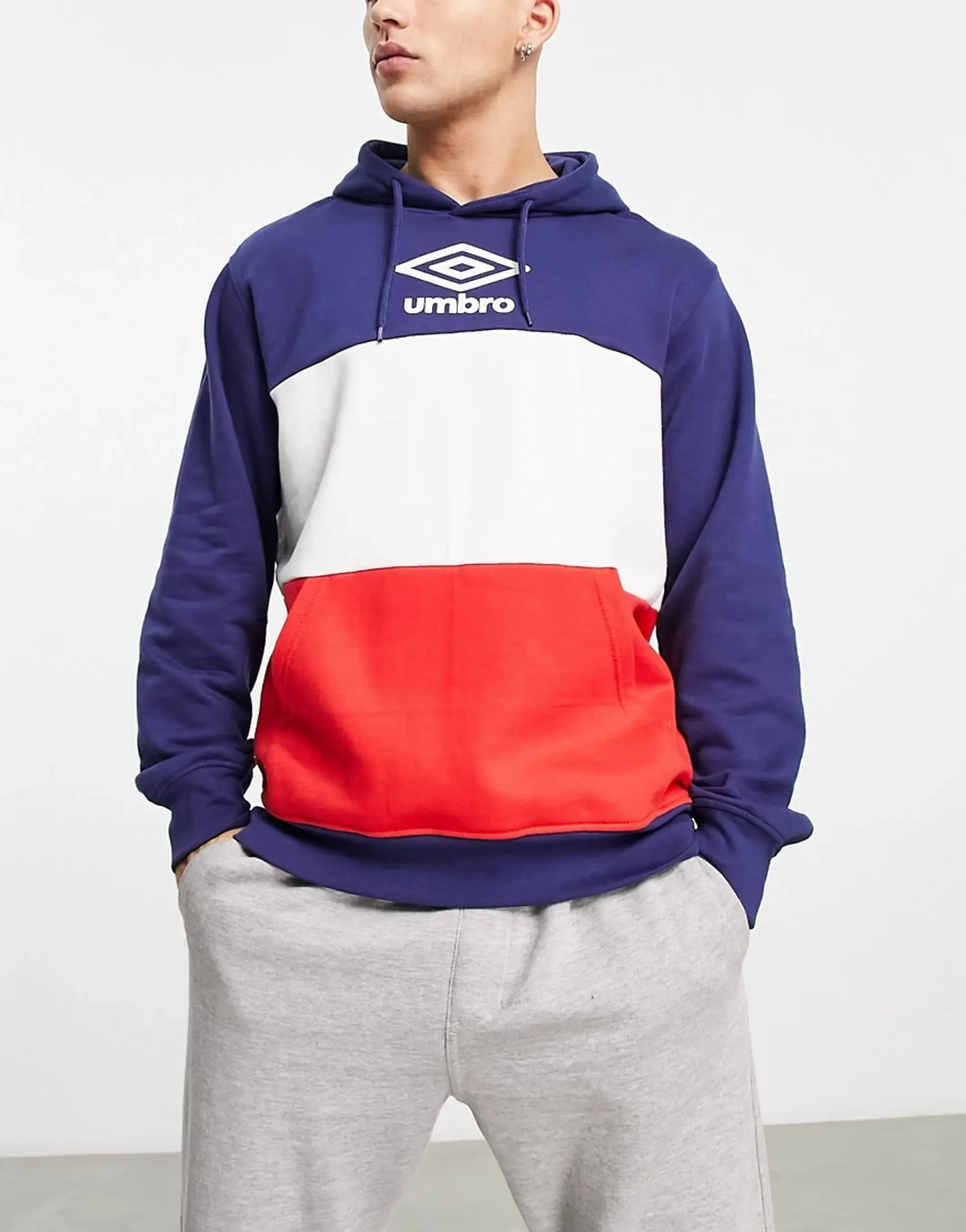 Umbro Home Turf Overhead Hoodie In Navy And Red-Multi