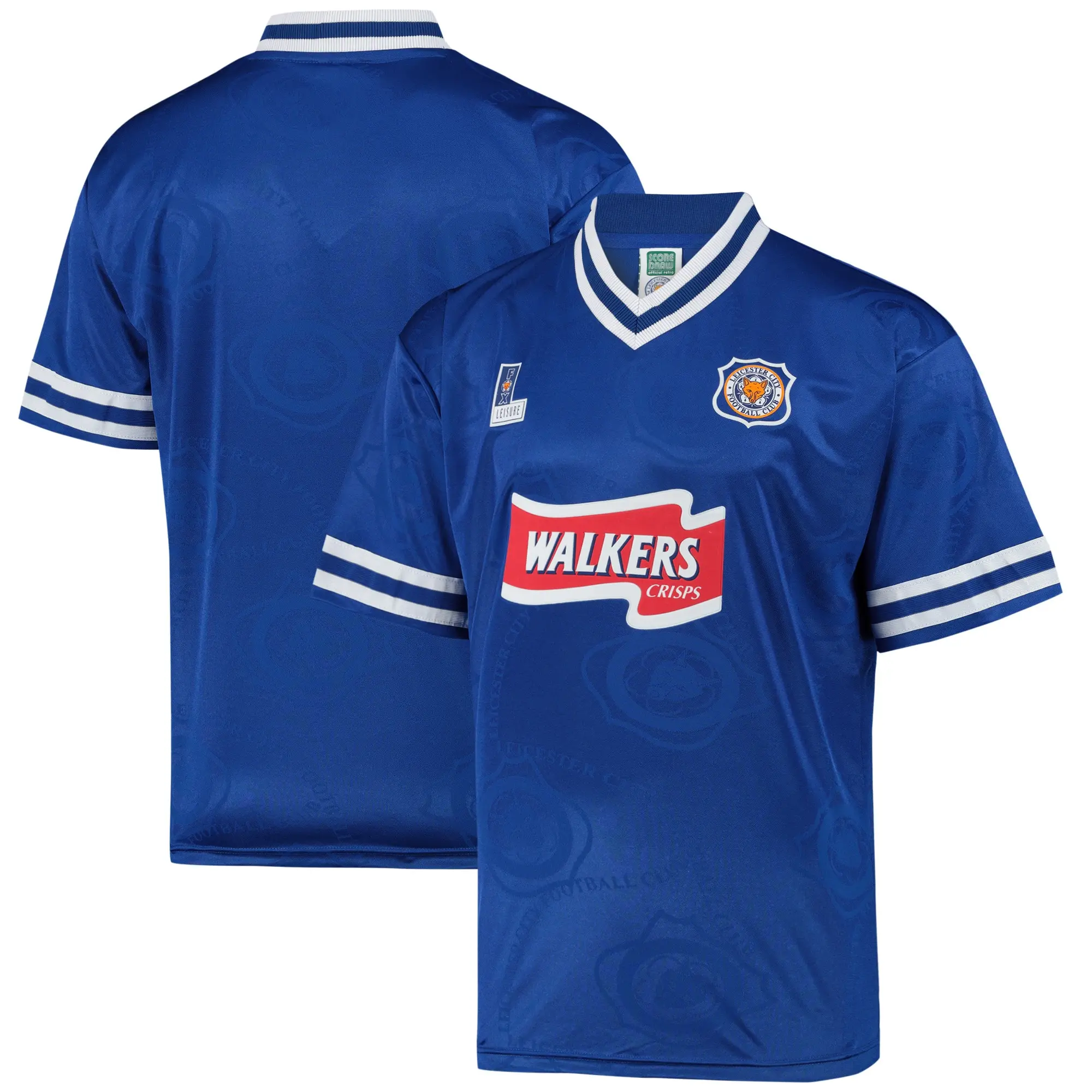 Score Draw Leicester City Mens SS Home Shirt 1997/98