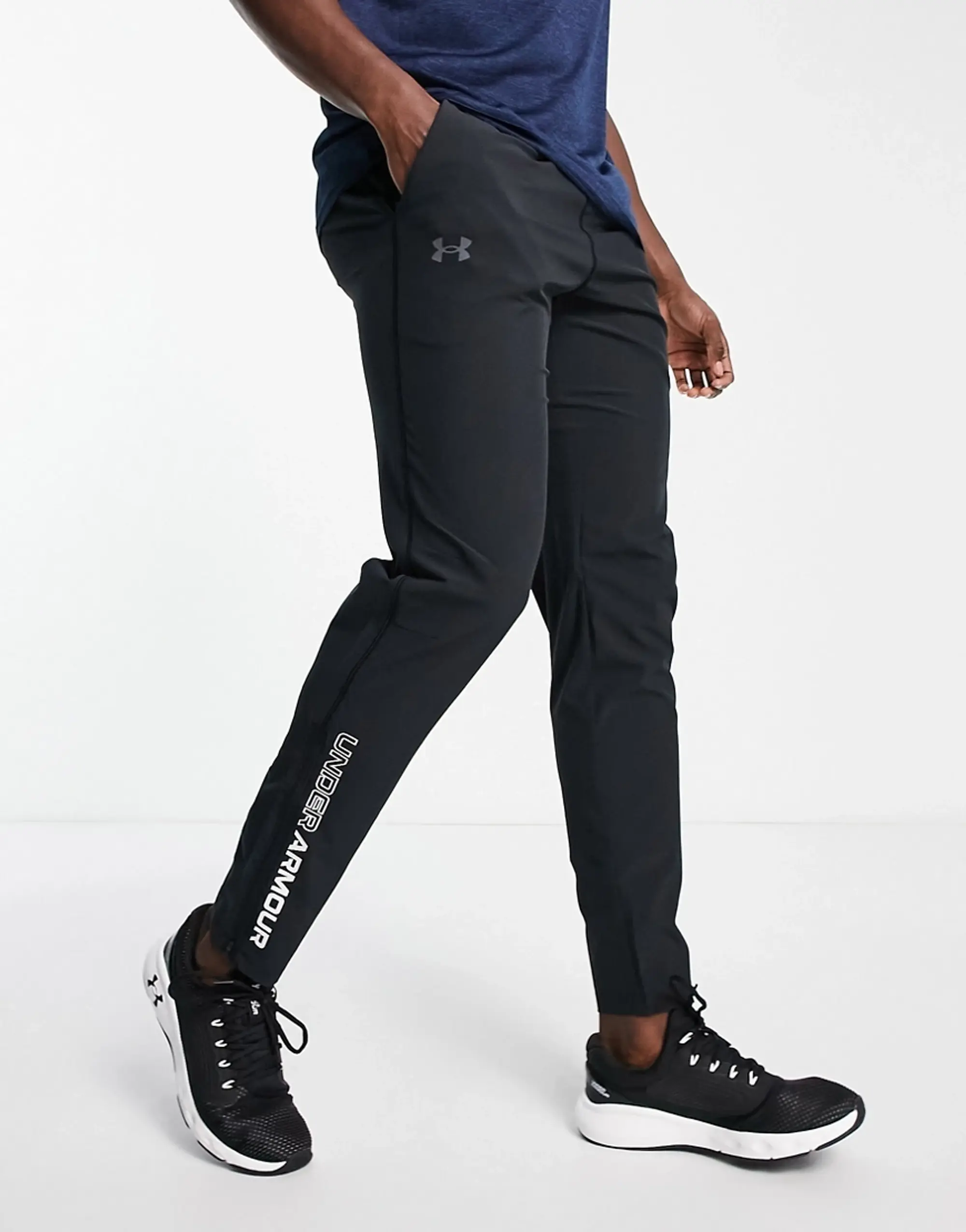 Under Armour Running Storm Joggers With Side Logo In Black