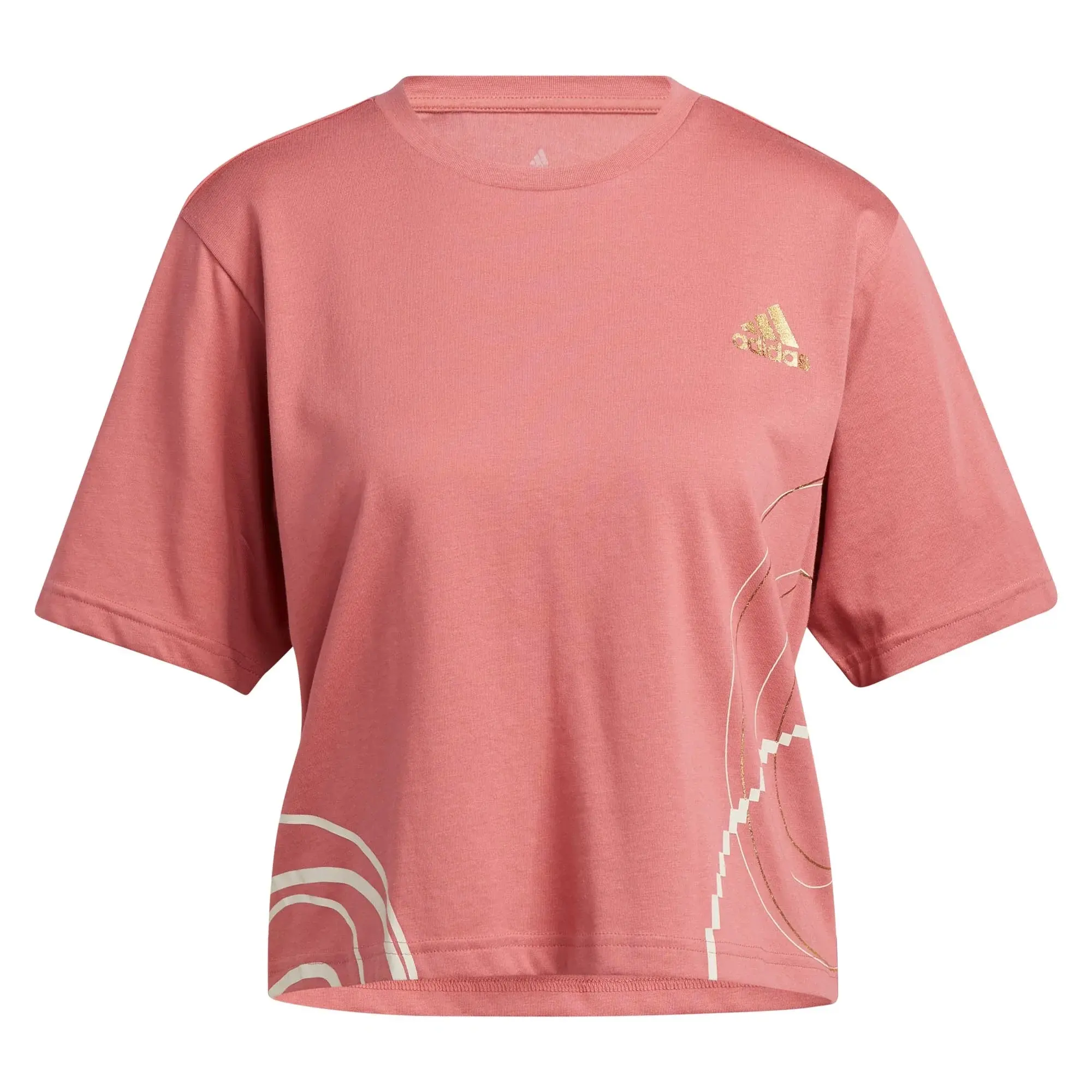 adidas Holiday Lights Cropped Womens T-Shirt - Pink