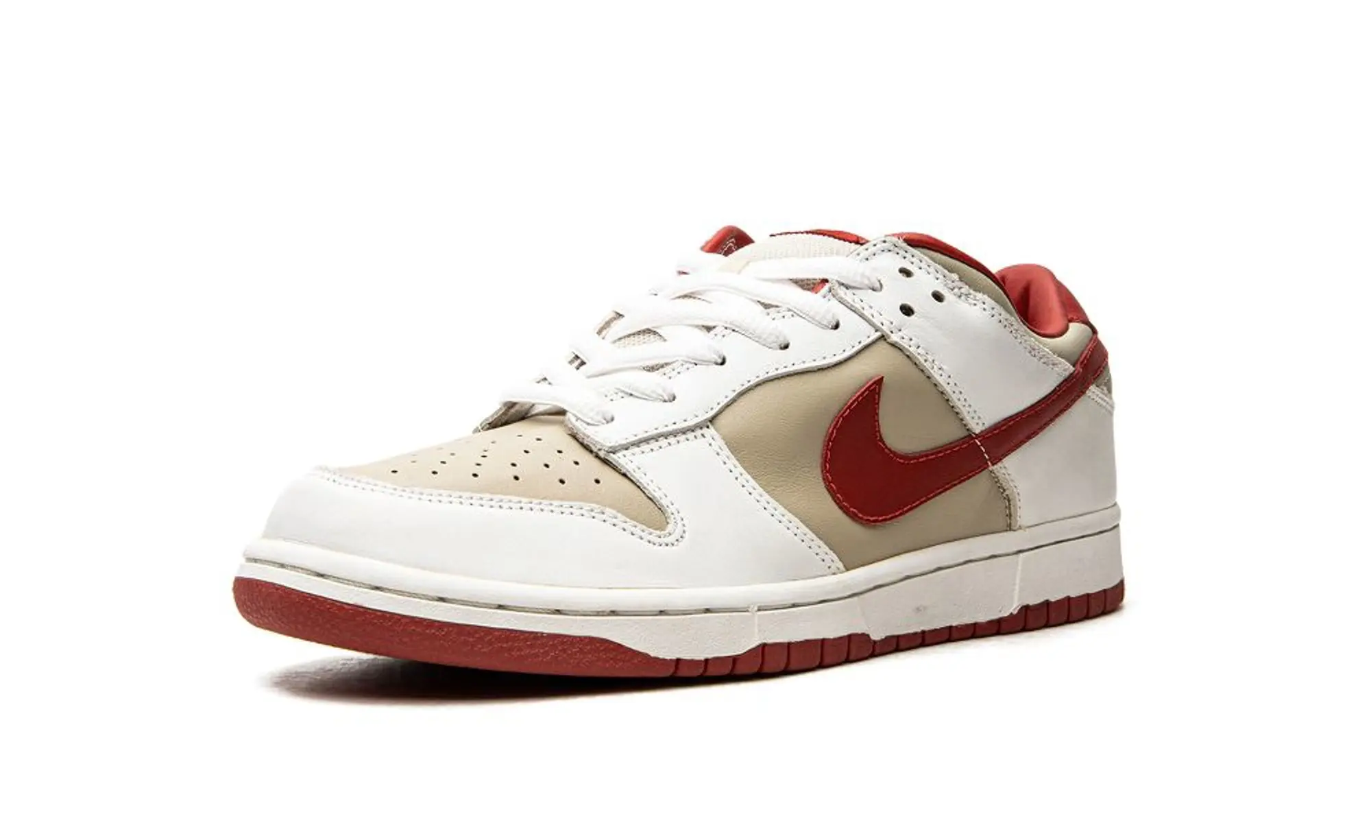 Nike Womens Dunk Low Pro Light Stone Varsity Red Shoes