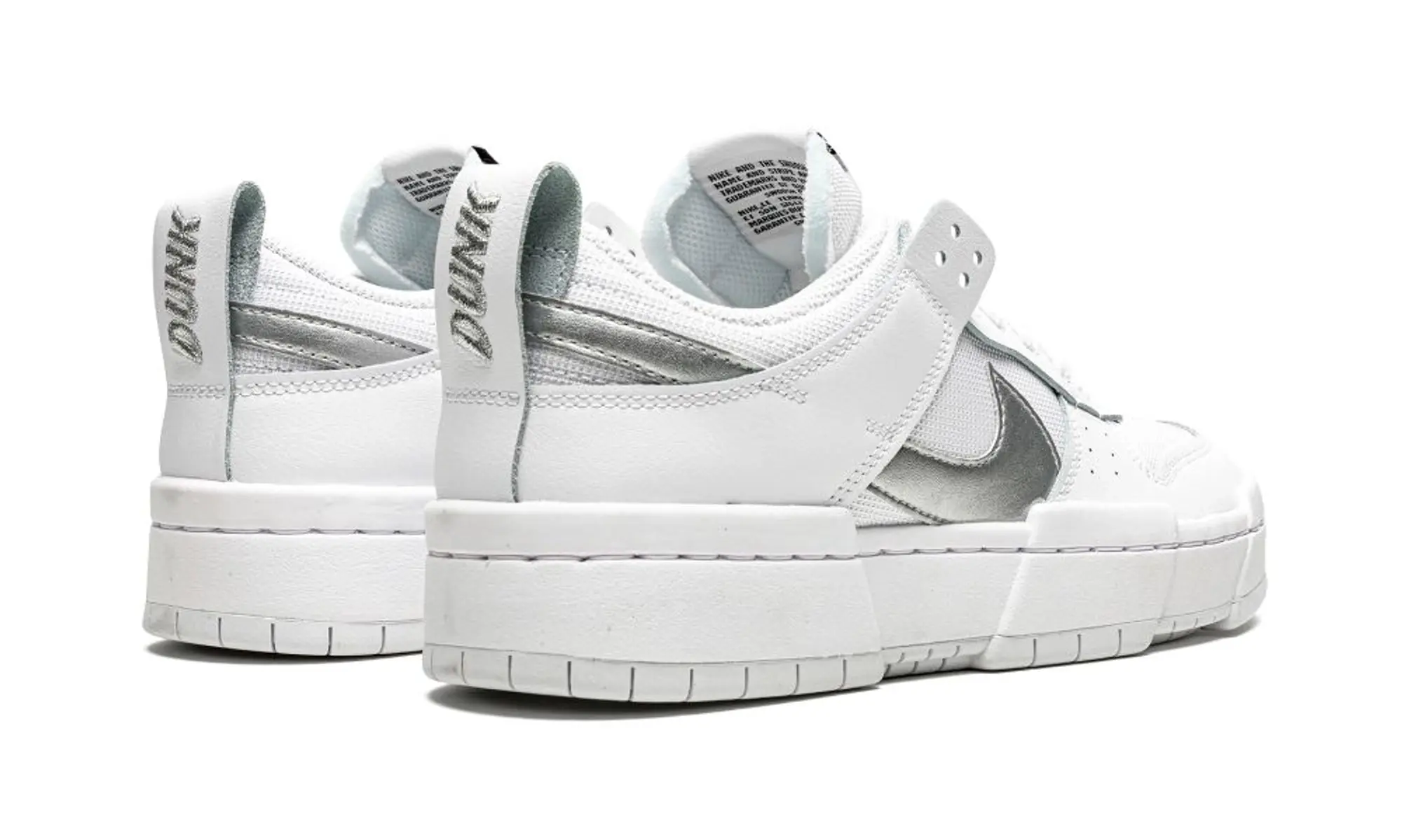 Nike Womens Dunk Low Disrupt White Silver Shoes