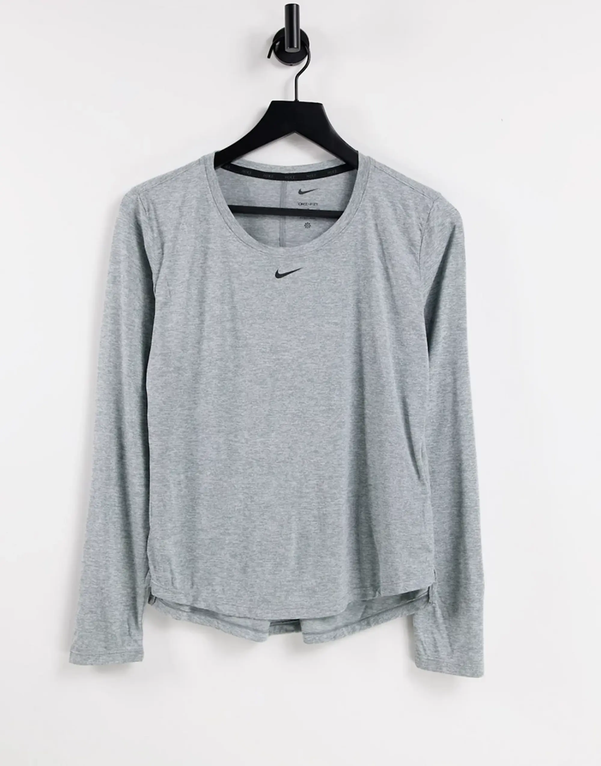 Nike Training One Dri-Fit Long Sleeve T-Shirt In Grey Marl