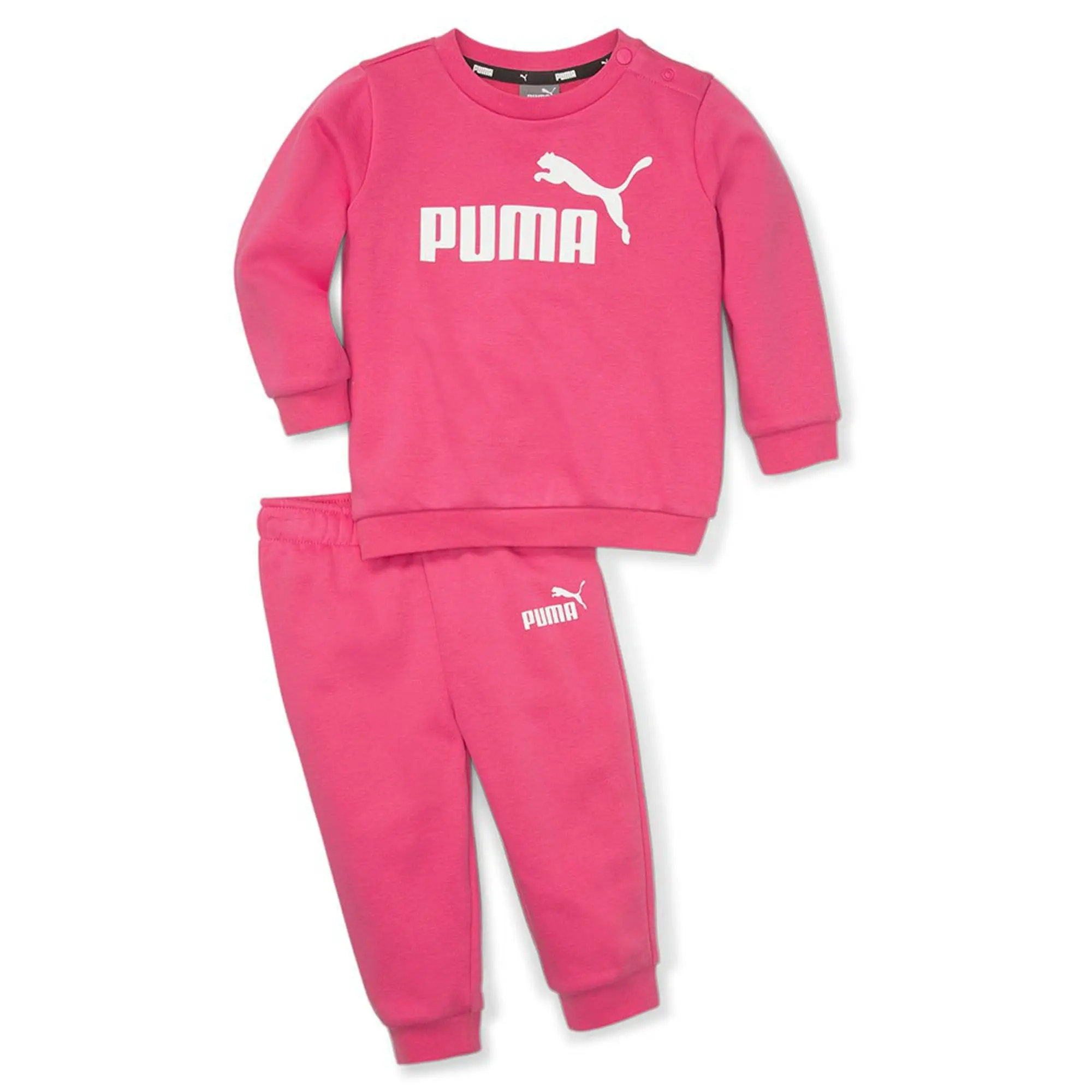 PUMA Essentials Minicats Crew Neck Babies' Jogger Suit, Glowing Pink
