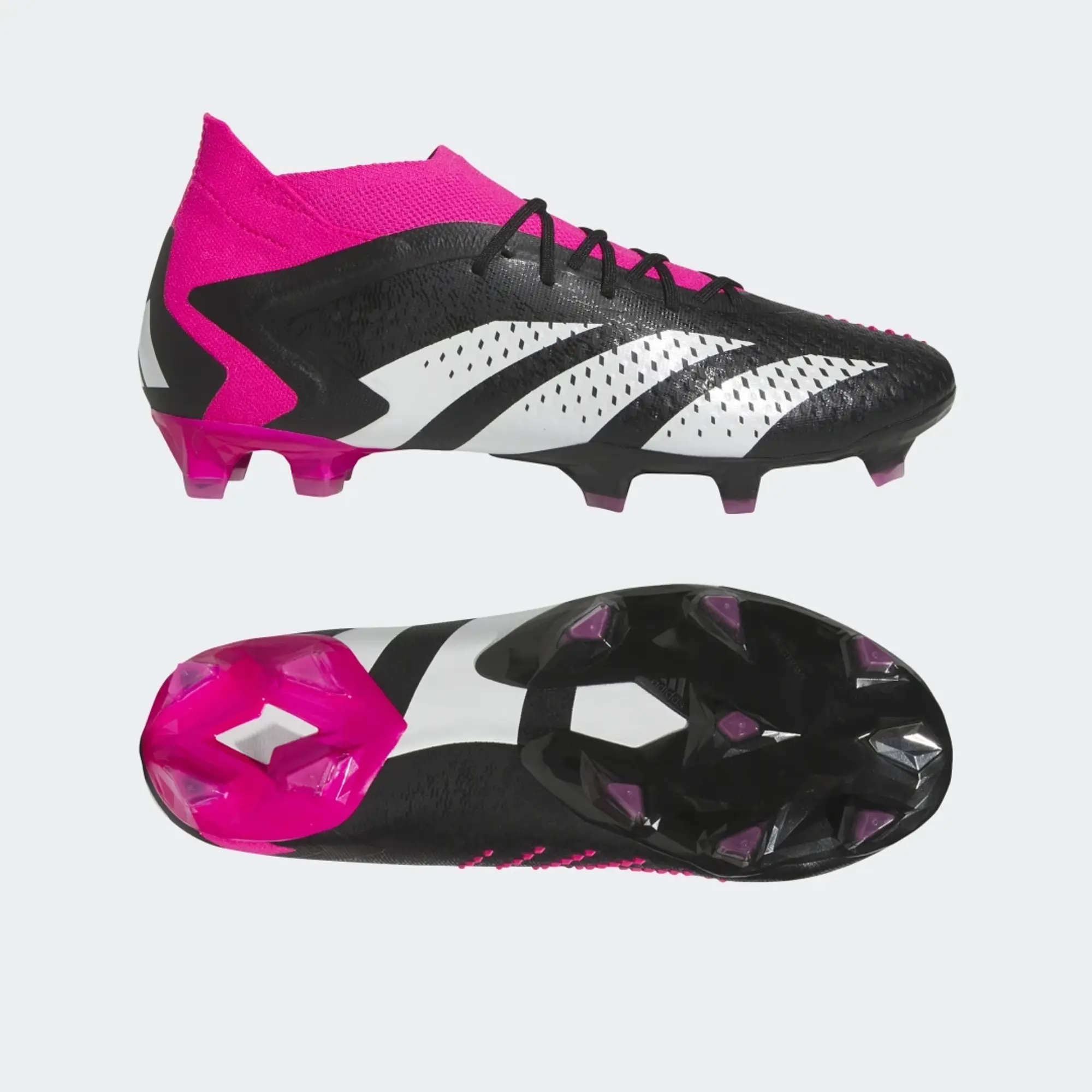 adidas Predator Accuracy.1 Firm Ground Boots - Core Black / Cloud White / Team Shock Pink 2