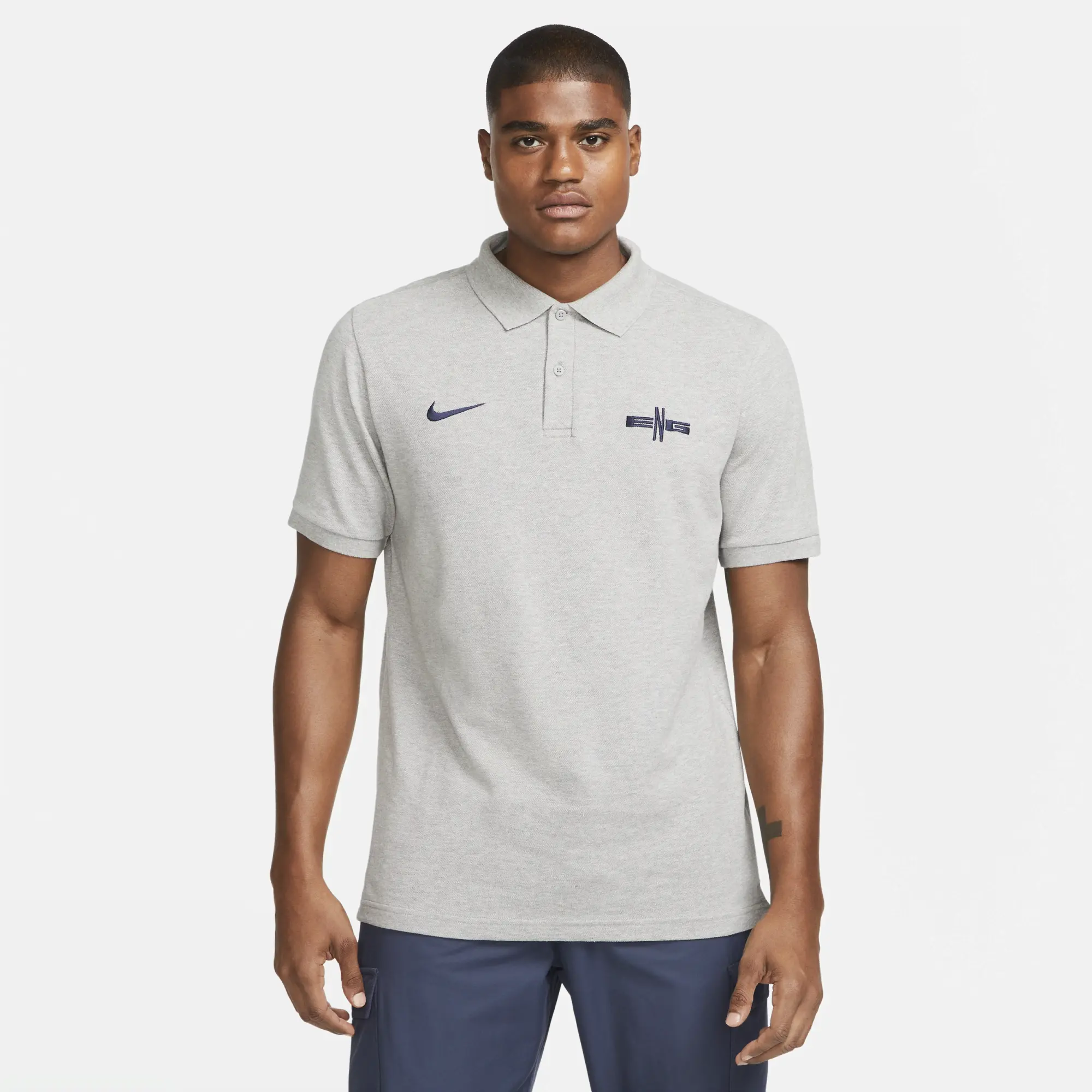 Nike England Men's Football Polo - Grey