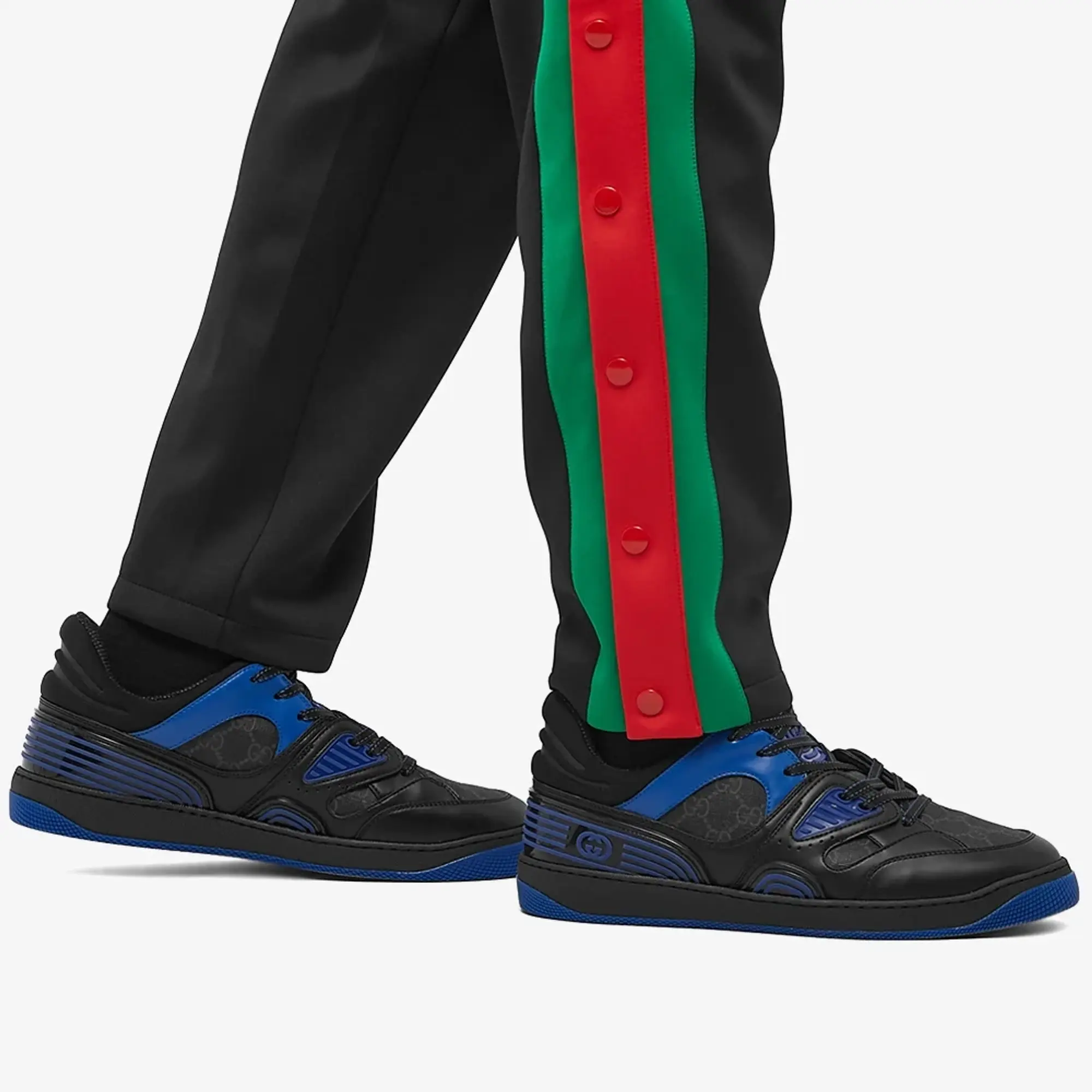 Gucci Men's Basket Low Sneaker Black/Blue