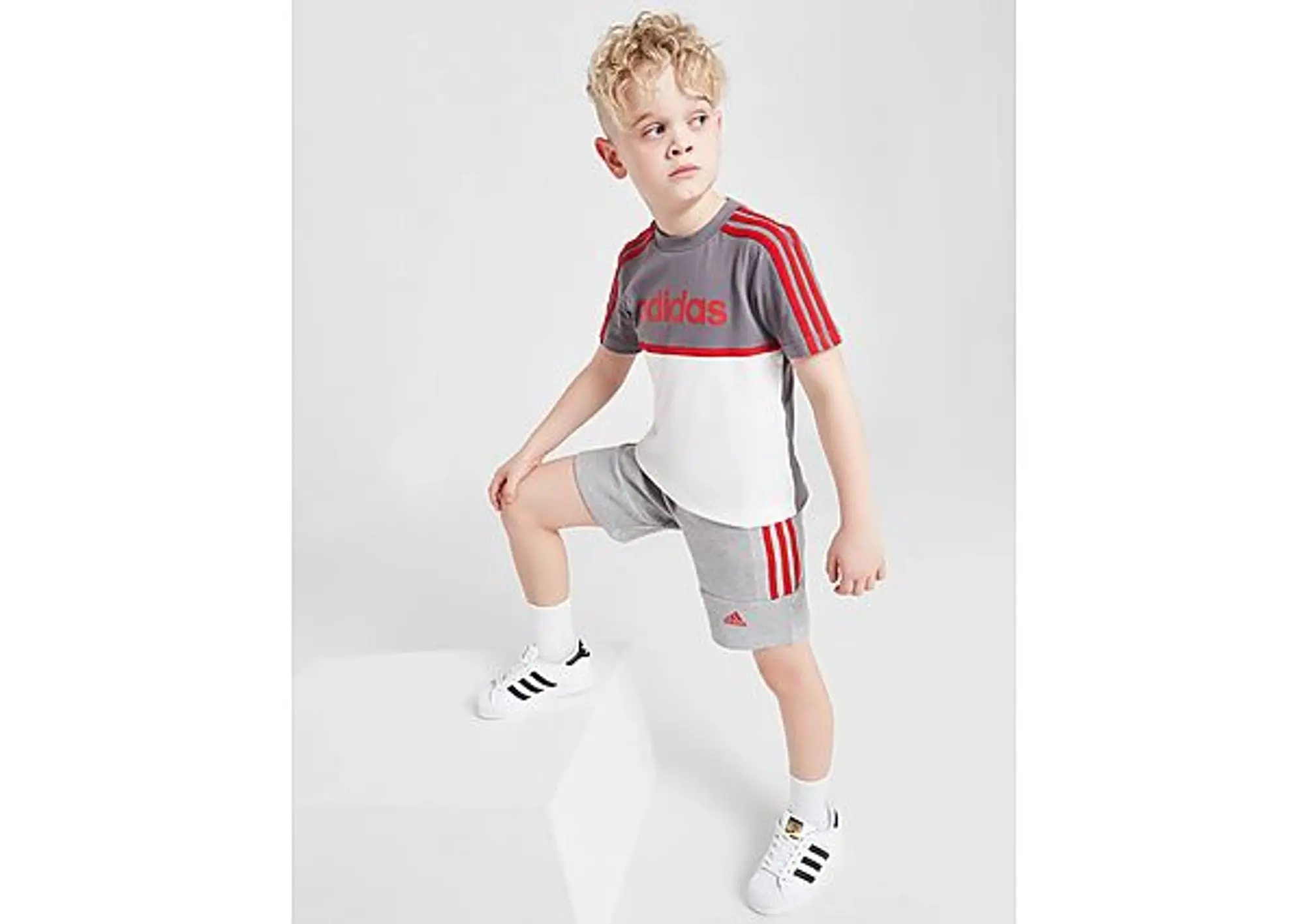 adidas Linear T-Shirt/Shorts Set Children - Grey - Kids
